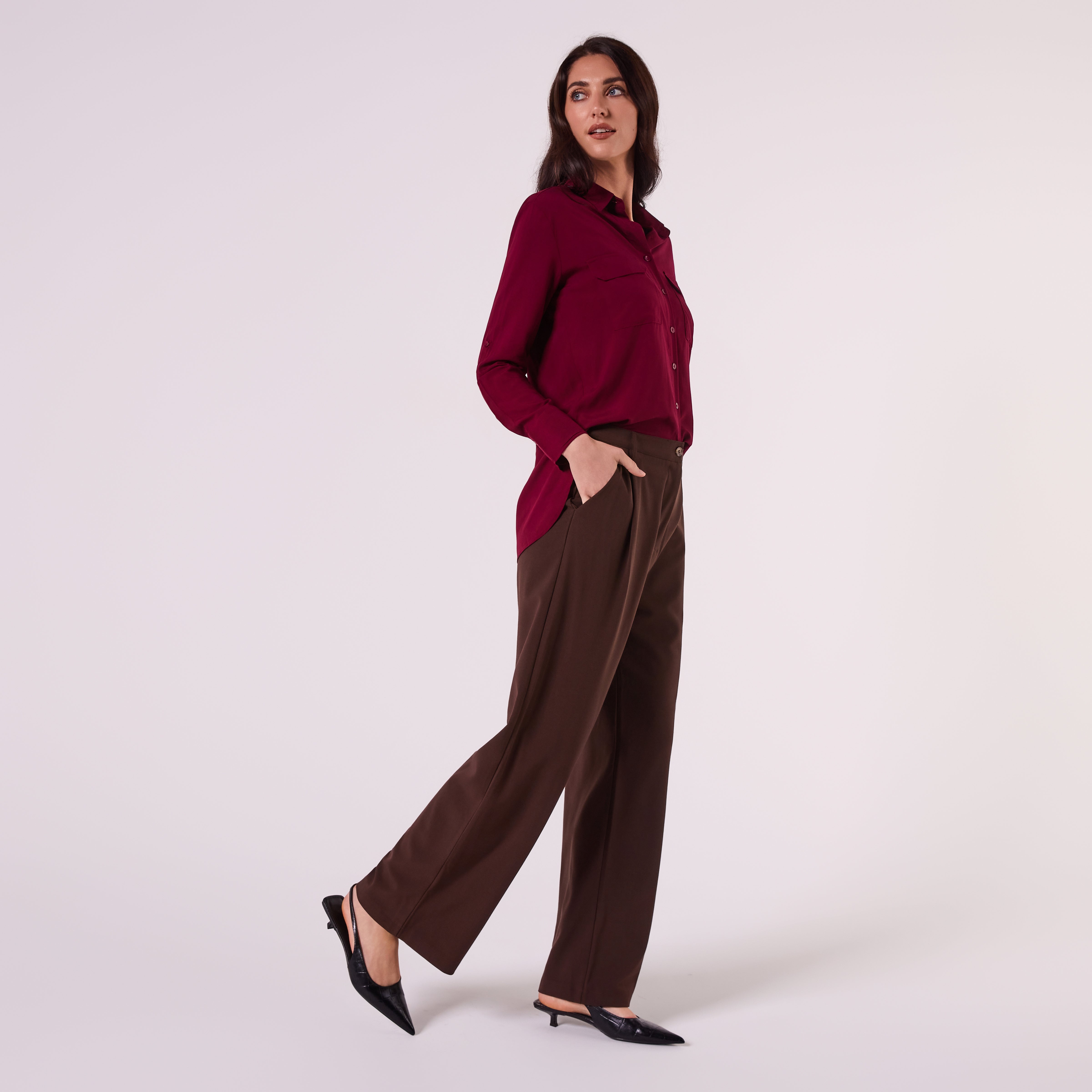 AM26027 PATCH POCKET SHIRT (WINE)