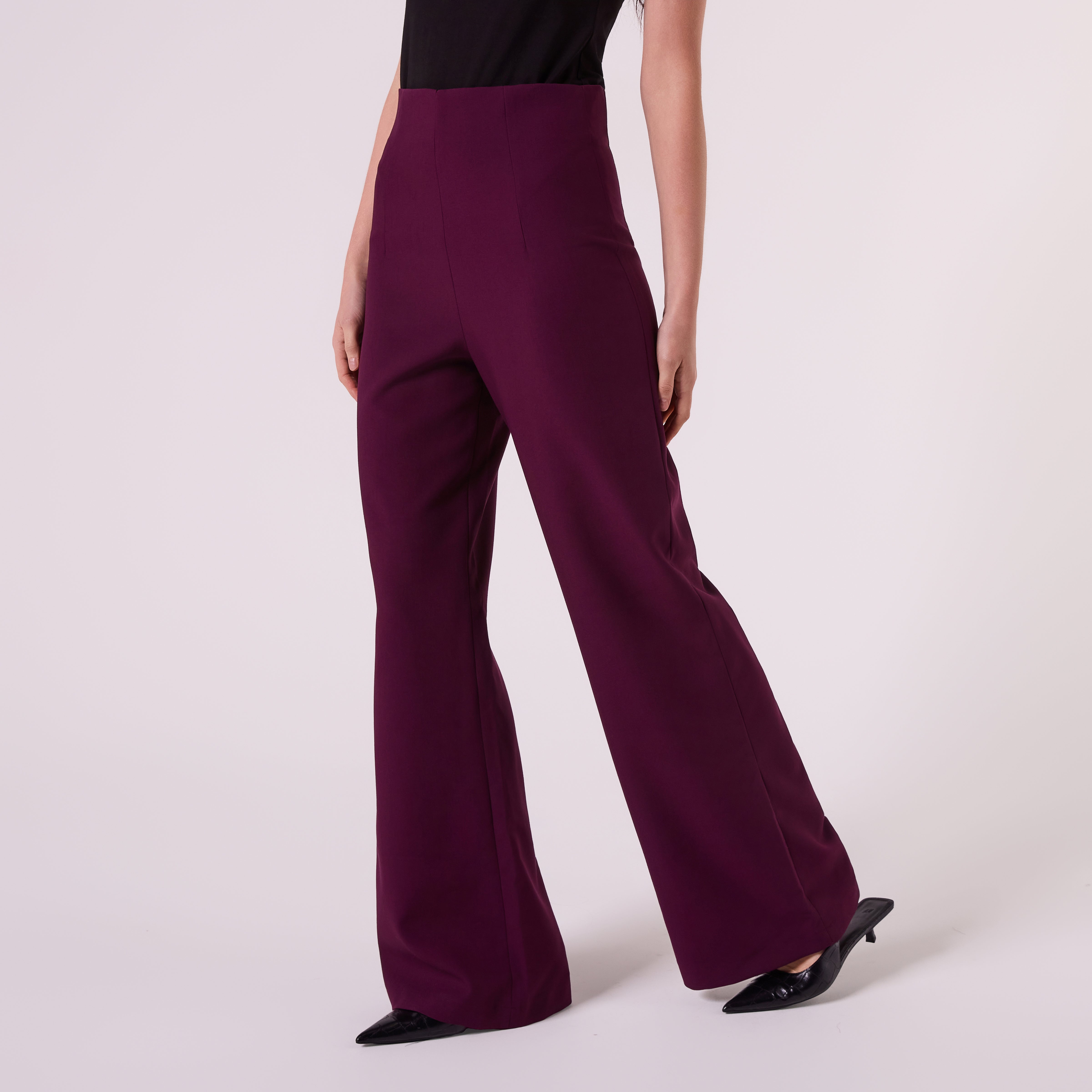AF00026 HIGH WAISTED PANT (WINE PLUM)