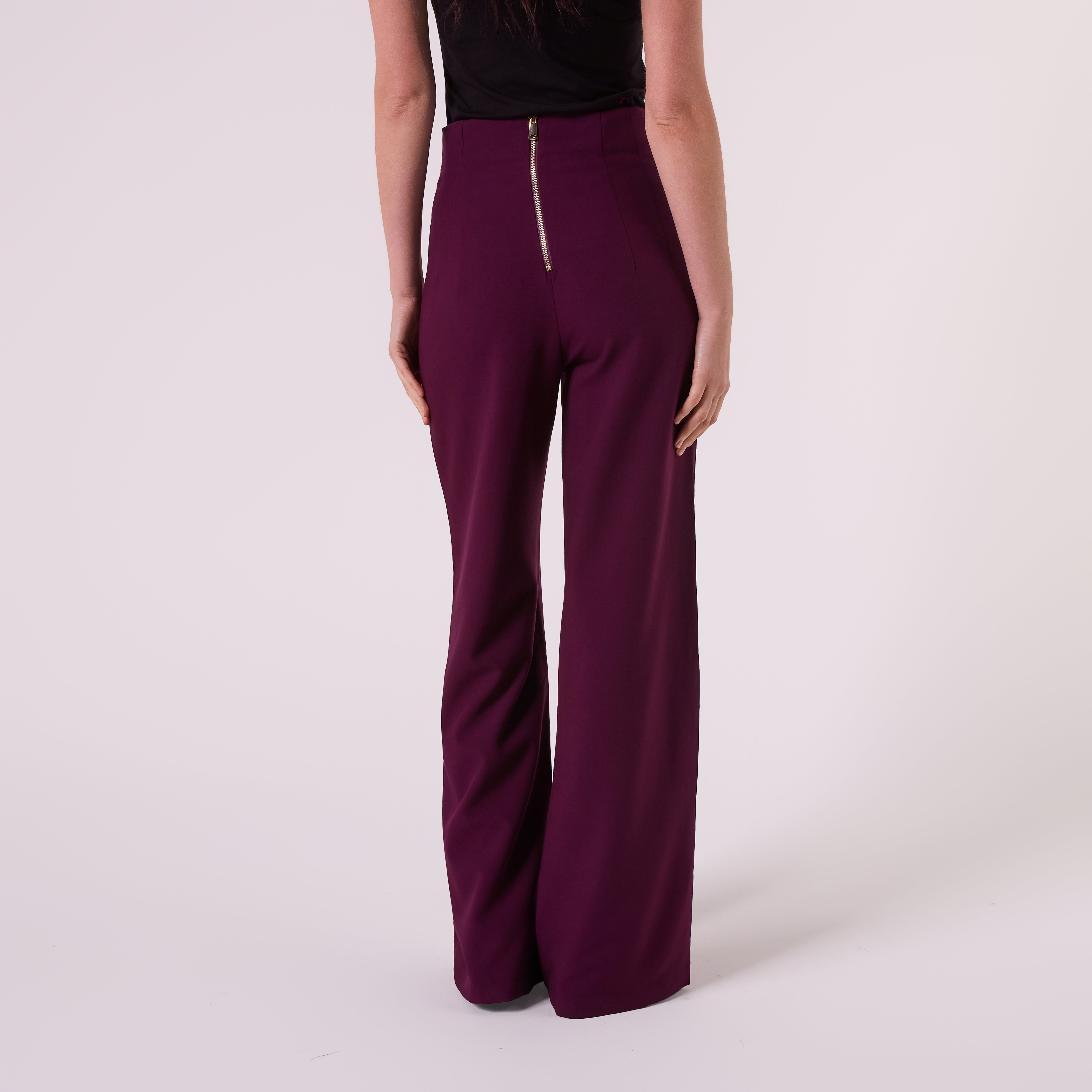 AF00026 HIGH WAISTED PANT (WINE PLUM)