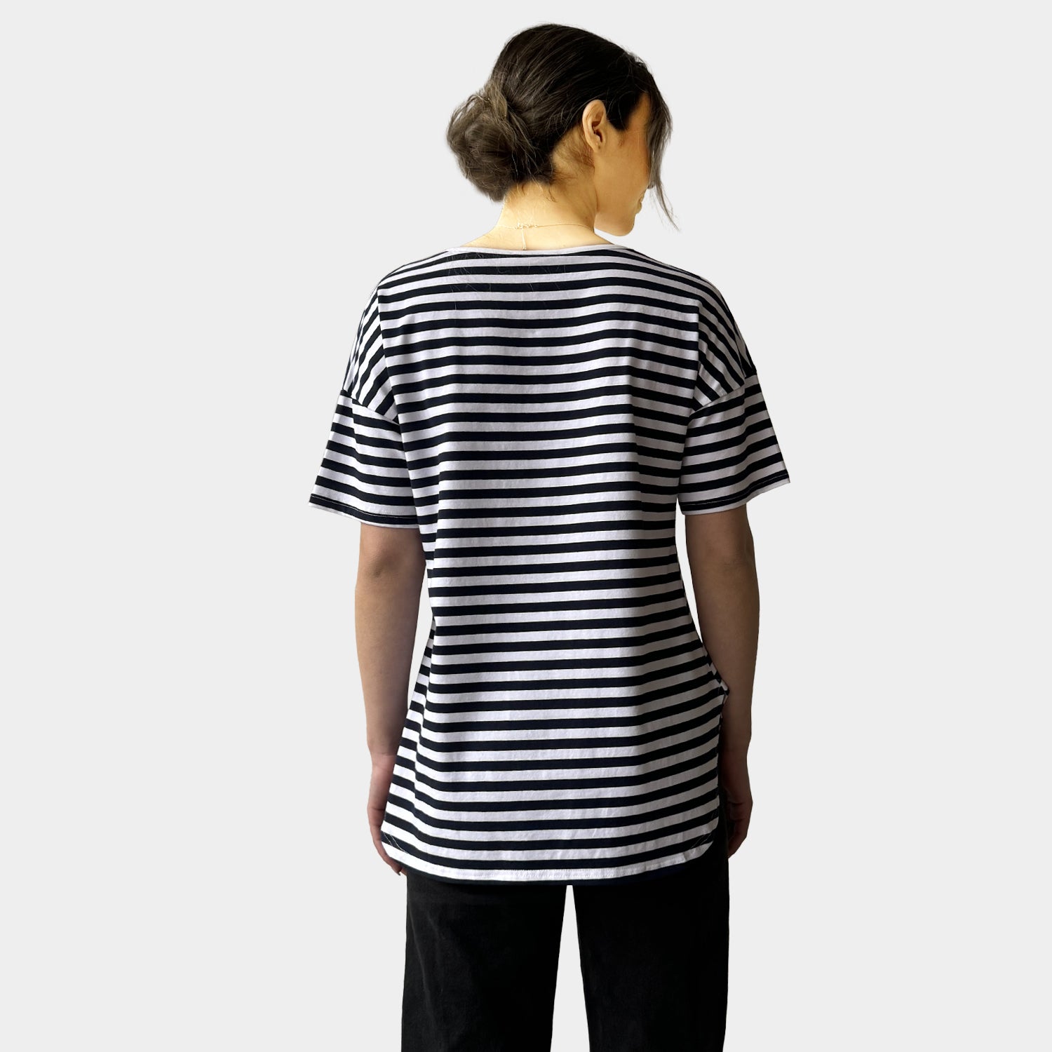 AM023066 STRIPE & EMBROIDERY LETTER TEE