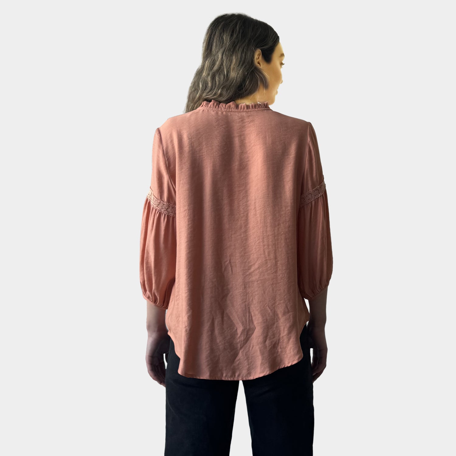 AM02397 FRILL NECK & LACE TRIM (SALE)