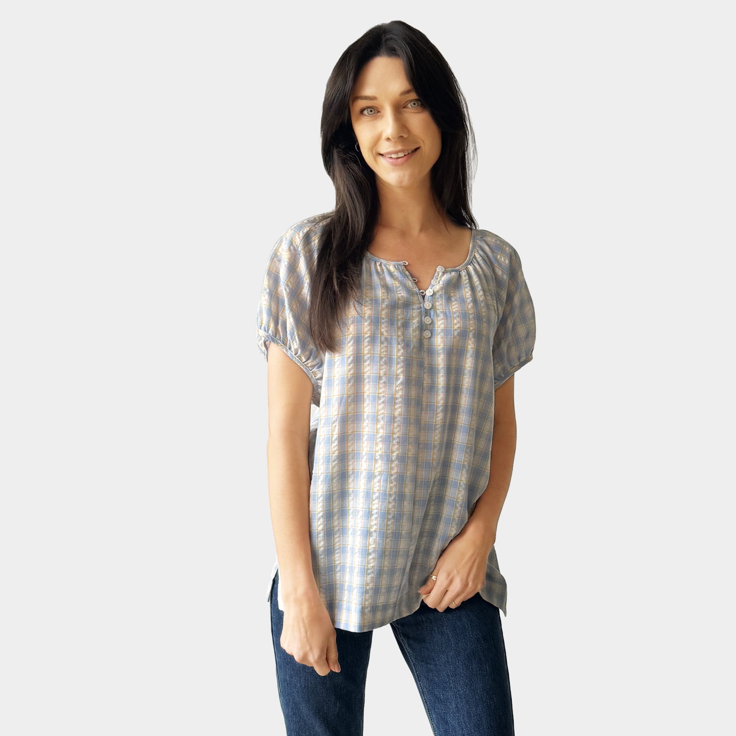 AM022204 GINGHAM TOP (SALE)