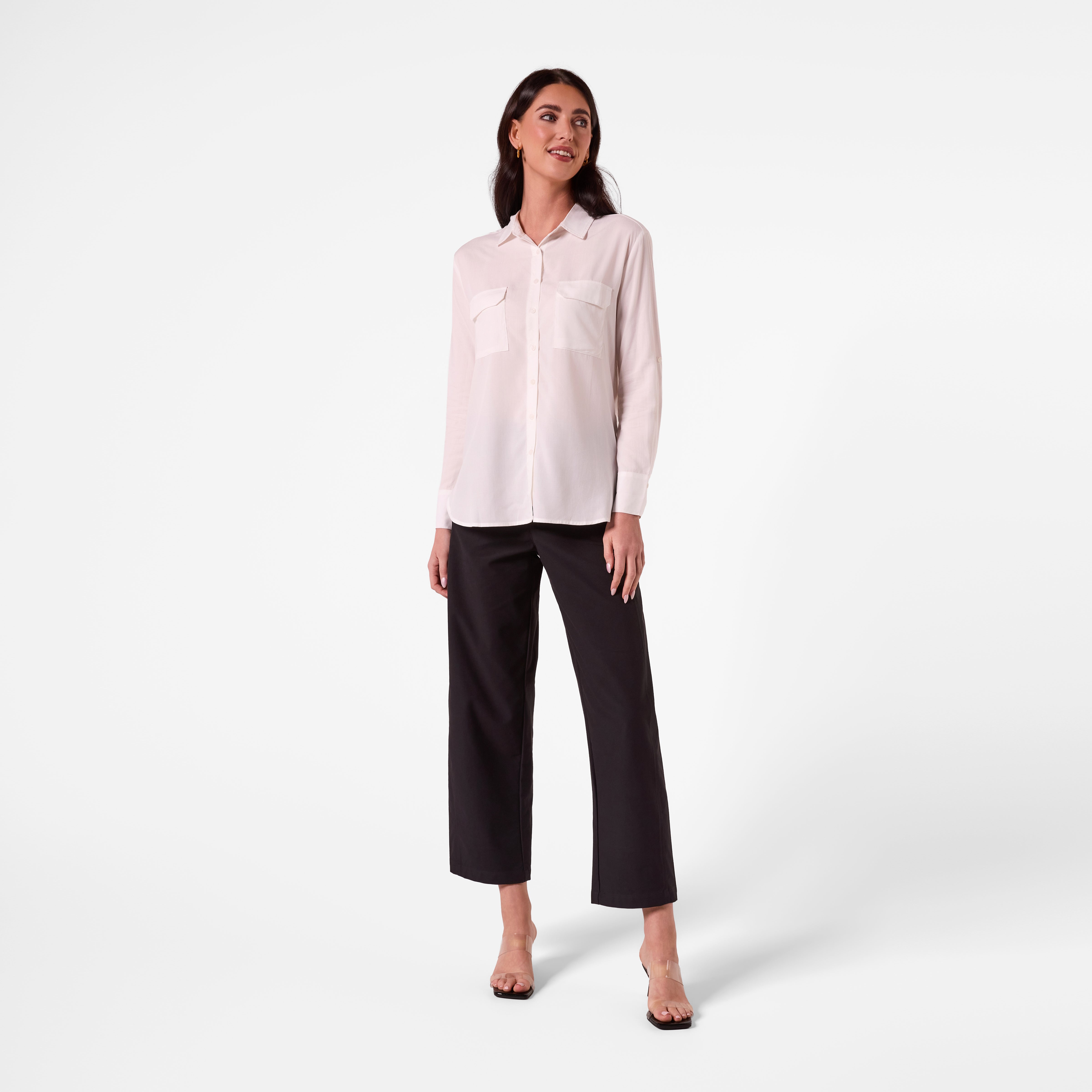 AM26027 PATCH POCKET SHIRT (CREAM)