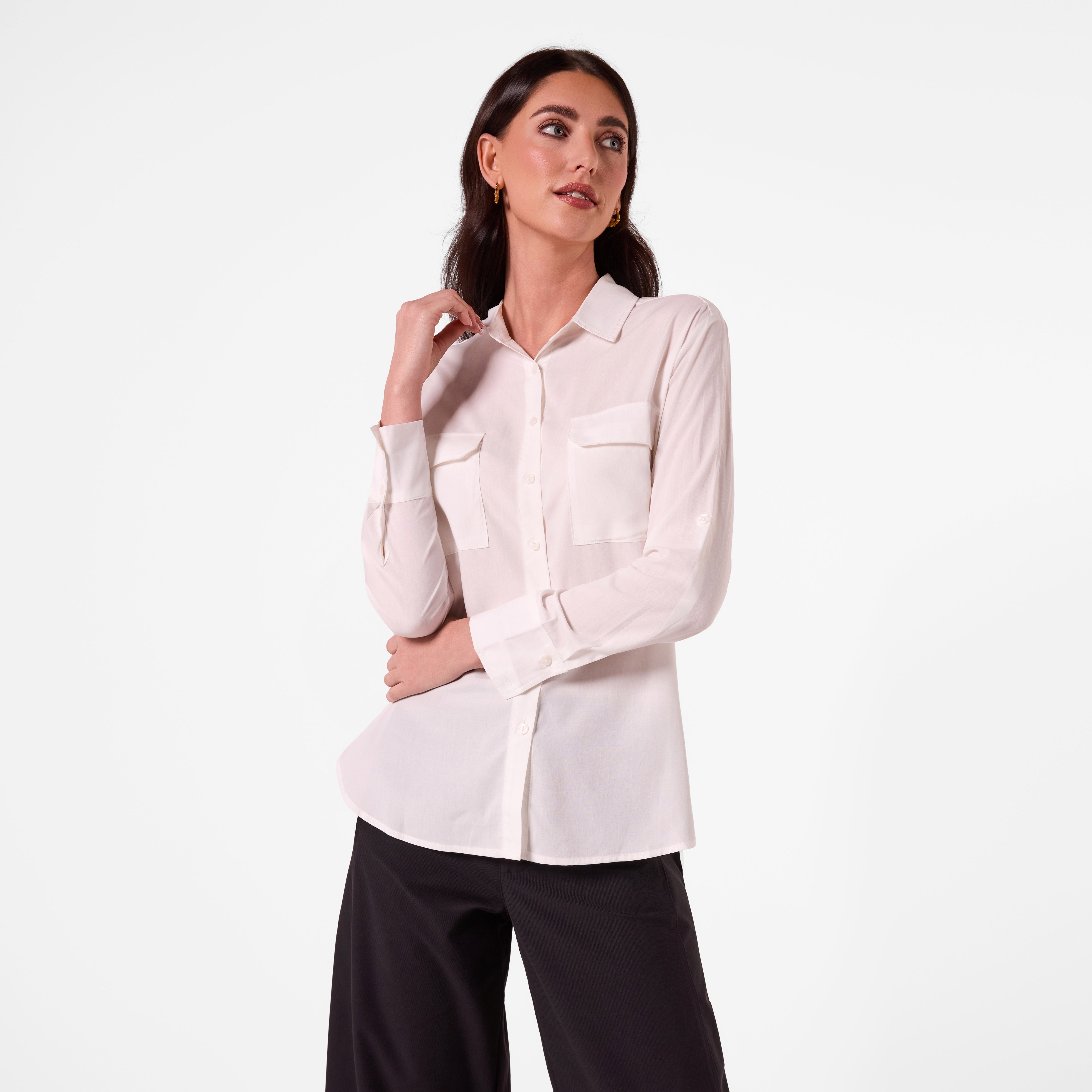 AM26027 PATCH POCKET SHIRT (CREAM)