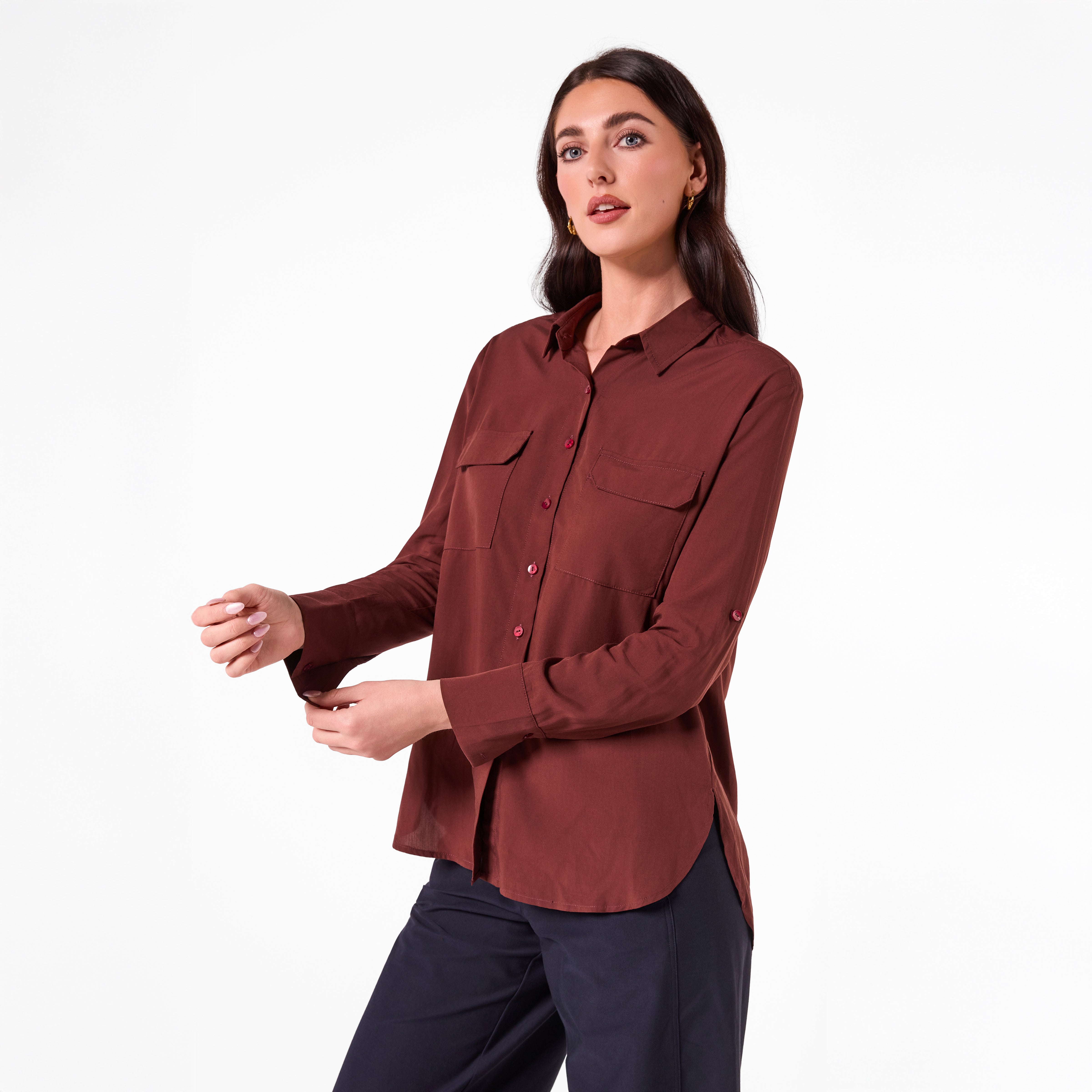 AM26027 PATCH POCKET SHIRT (BROWN)