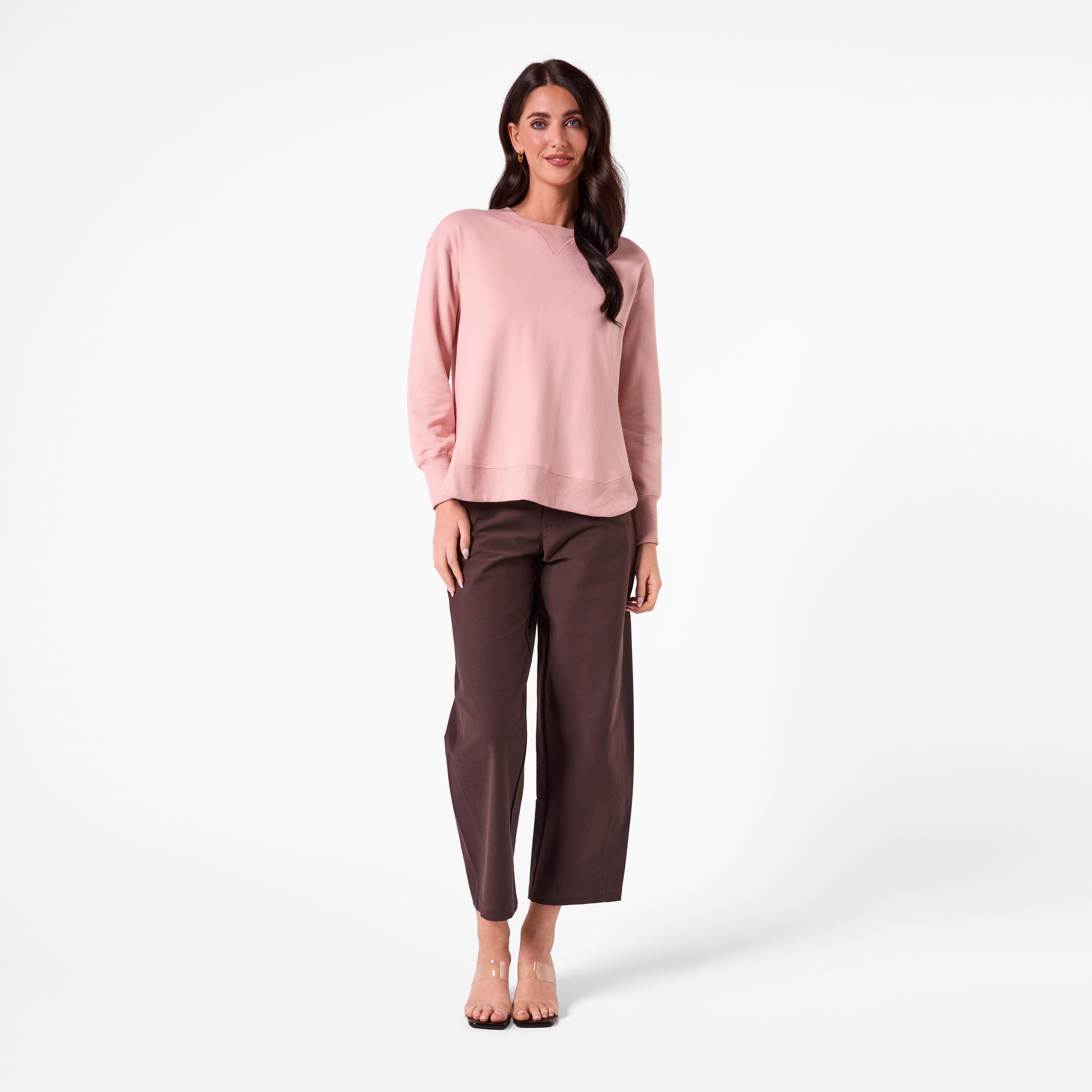 AM25193 PLAIN SWEATSHIRT (DUSTY PINK)