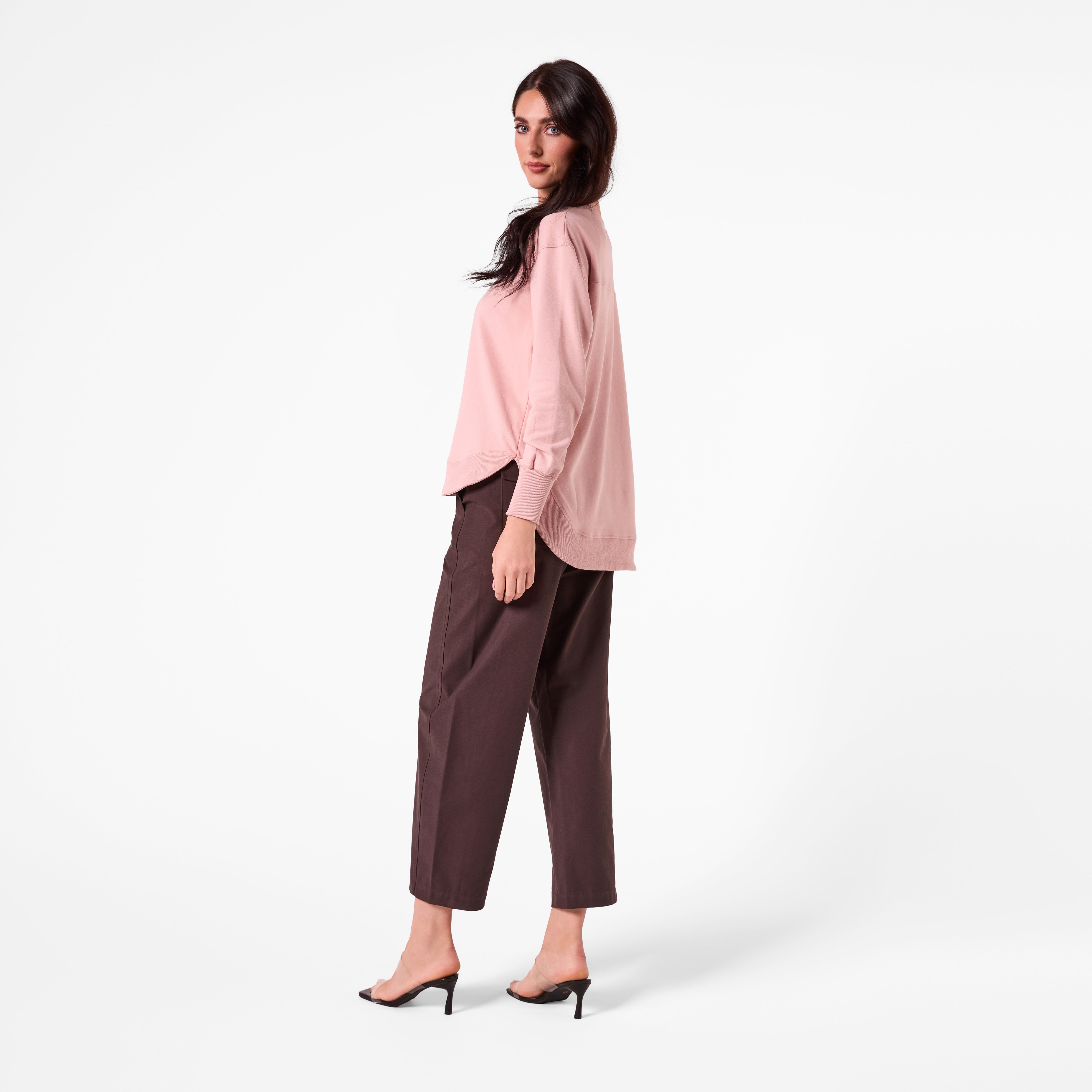 AM25193 PLAIN SWEATSHIRT (DUSTY PINK)