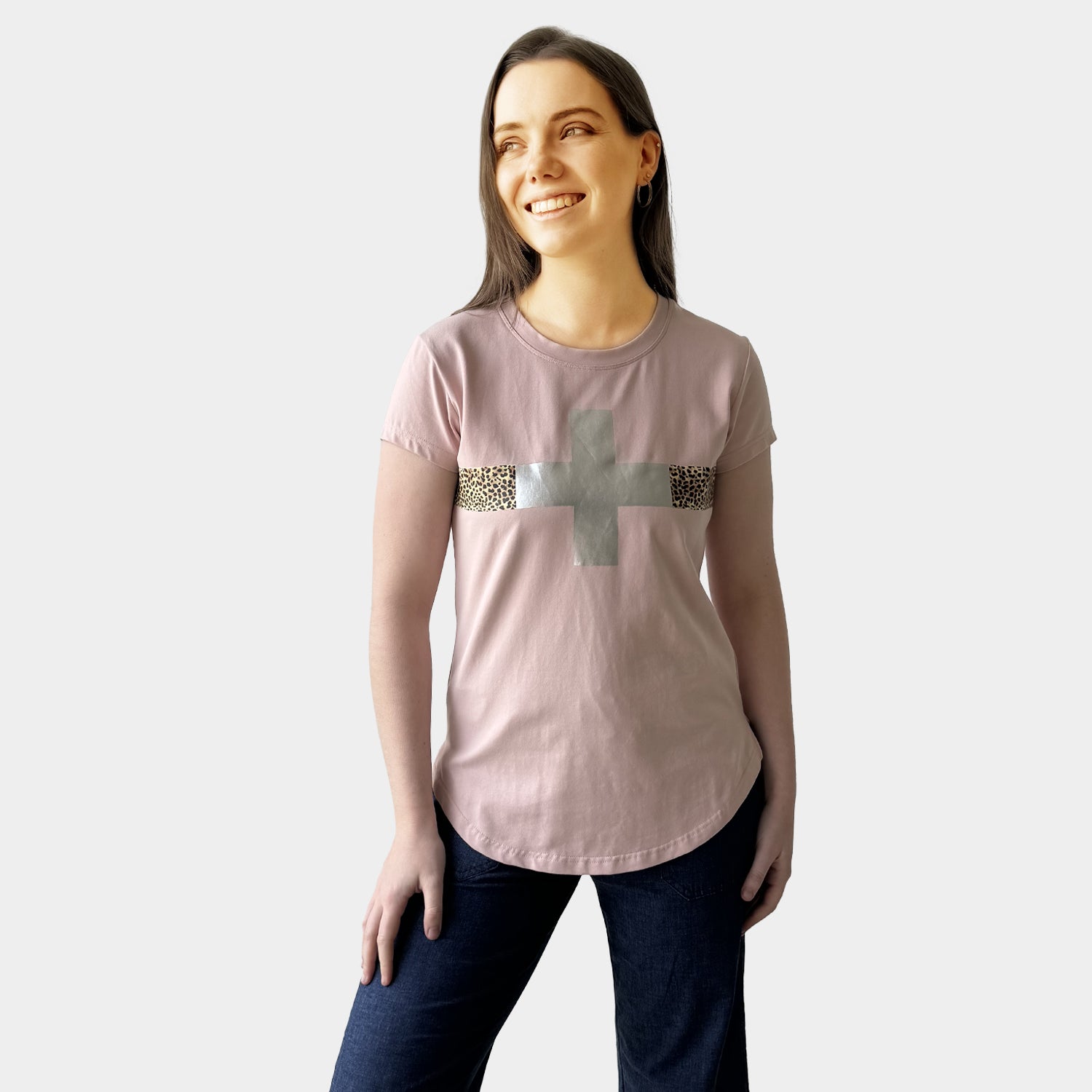 AM01292-1 LEOPARD&CROSS TEE (SALE)