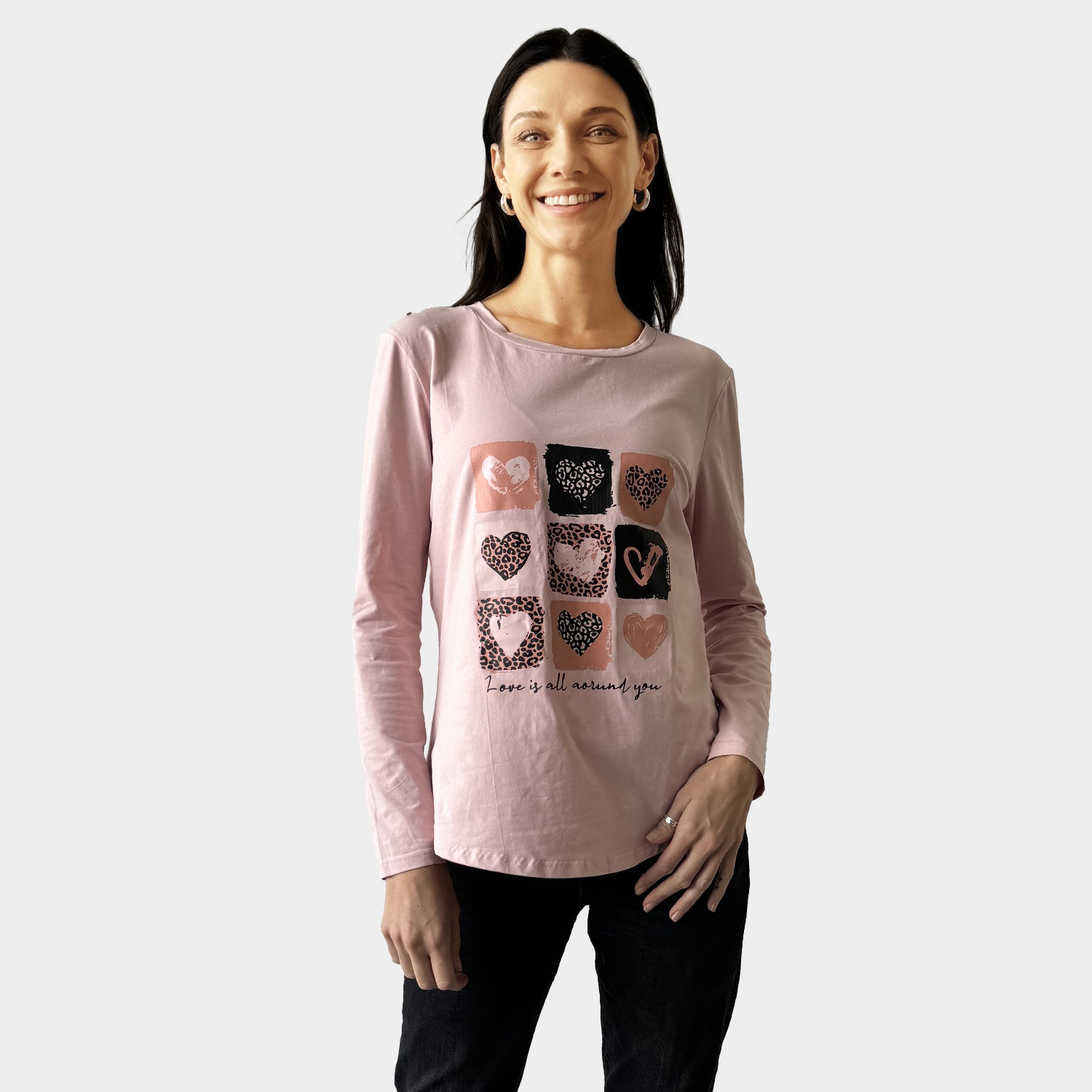 AM024016 MULTI PRINT LONG SLEEVE TEE