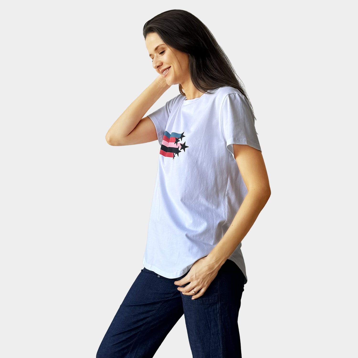 AM24058 RIANBOW STAR PRINT TEE