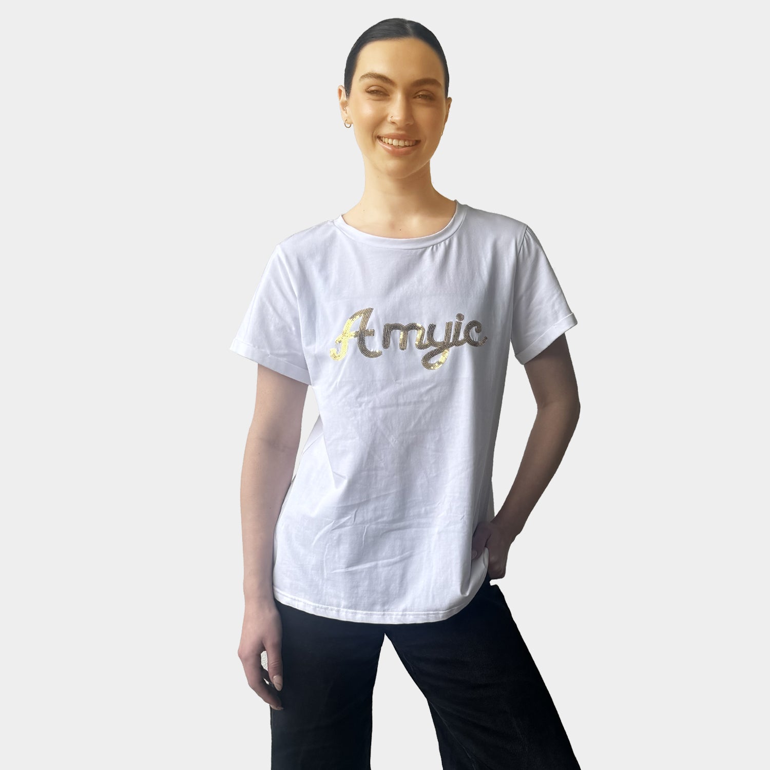 AM023056 SEQUINS TEE