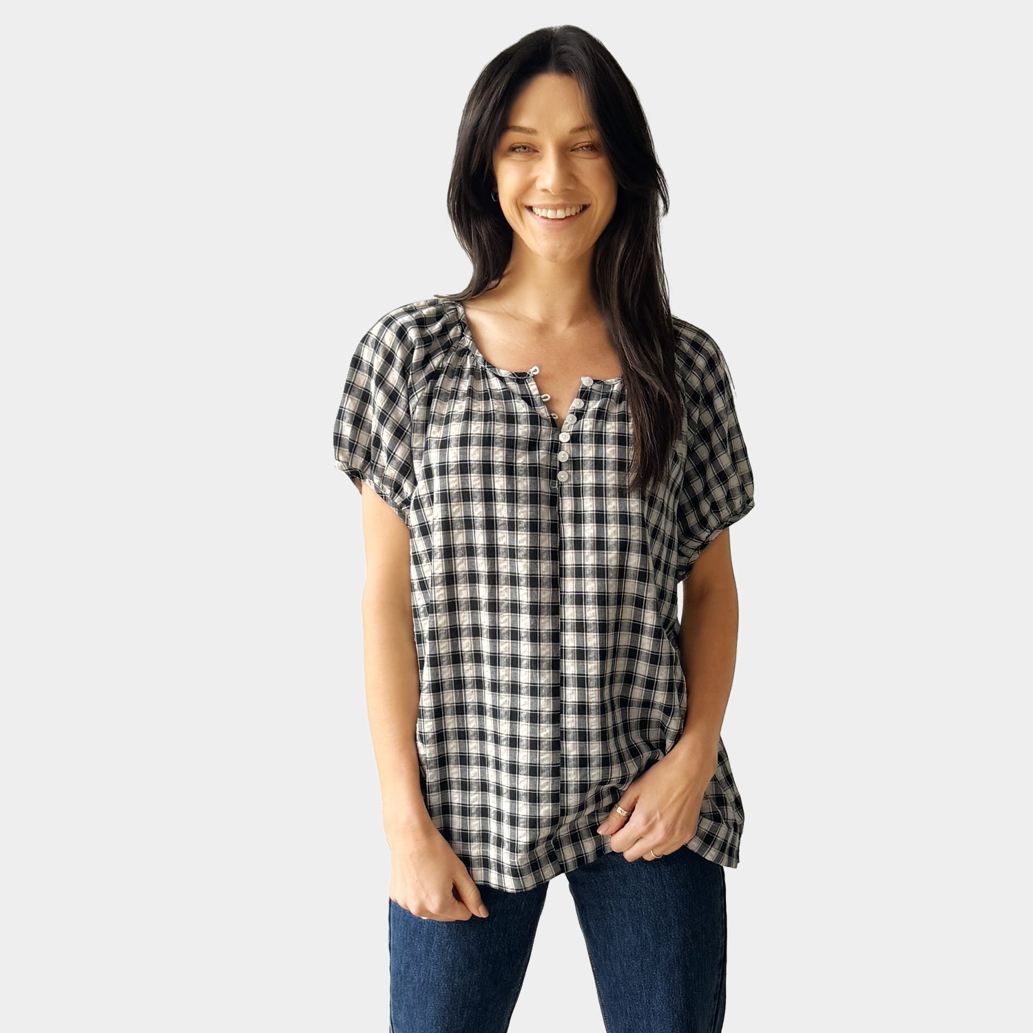 AM022204 GINGHAM TOP (SALE)