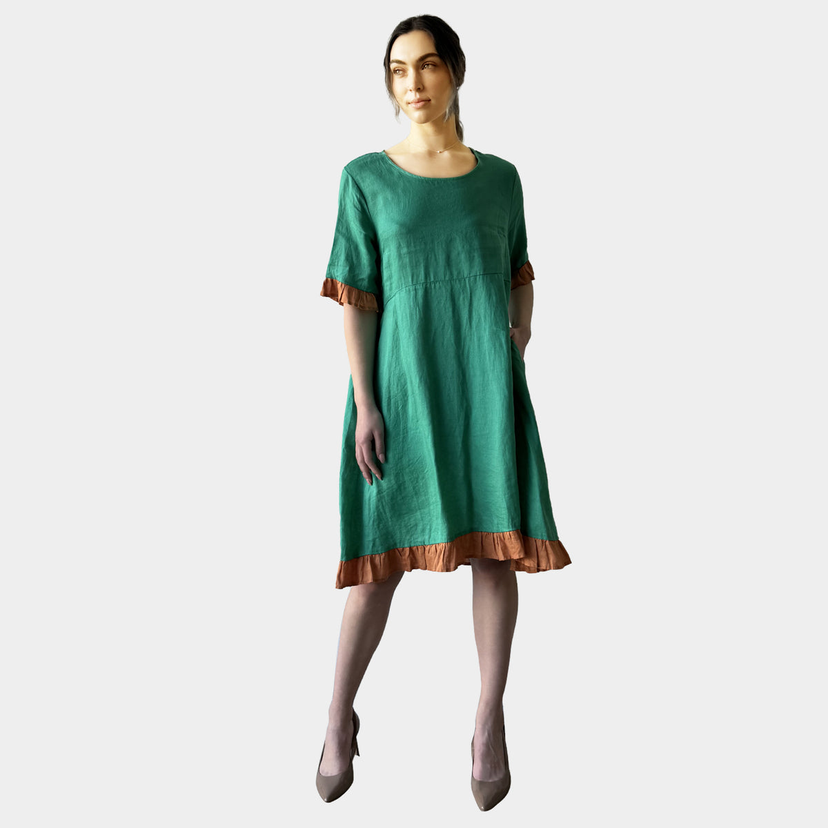 AM0225 FUNKY MIX 100%LINEN DRESS (SALE) – Amyic