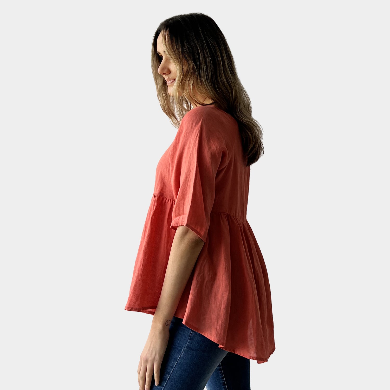 AM01122 100%LINEN TOP (SALE)