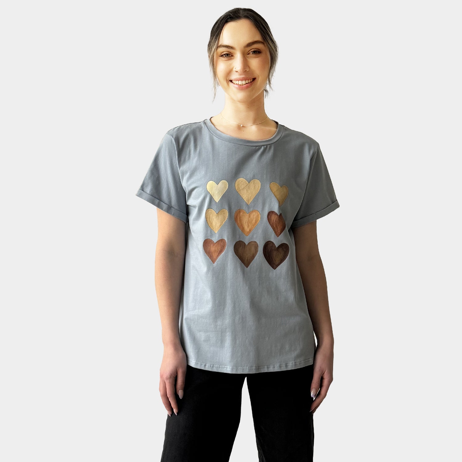 AM022199 NINE HEART PRINT TEE