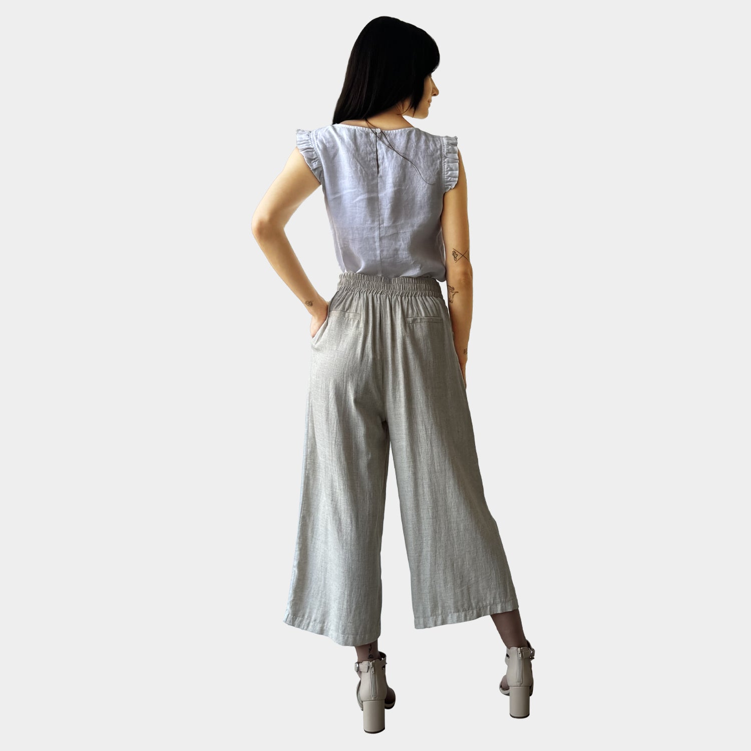 AM02487 POCKET BUTTON TRIM PANT