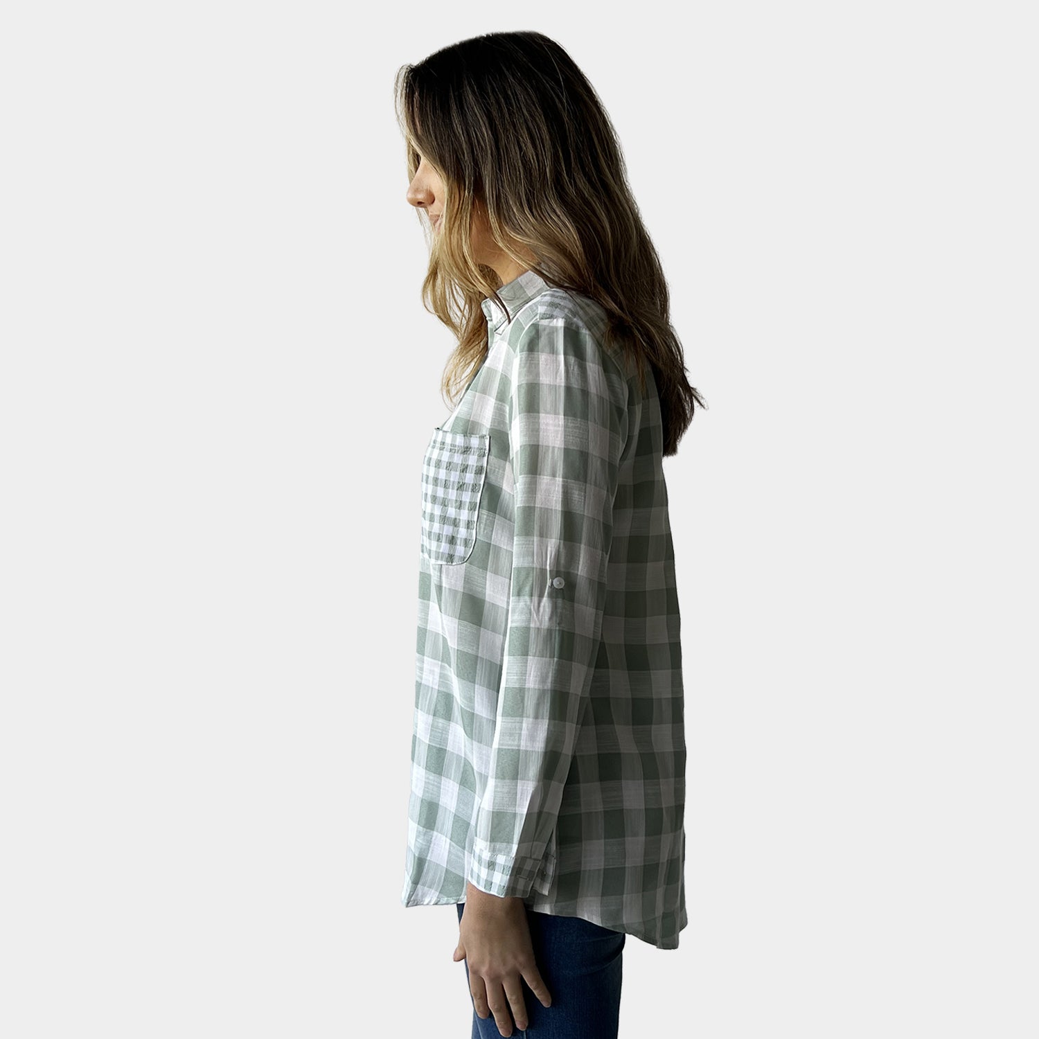 AM0224 MIX GINGHAM SHIRT