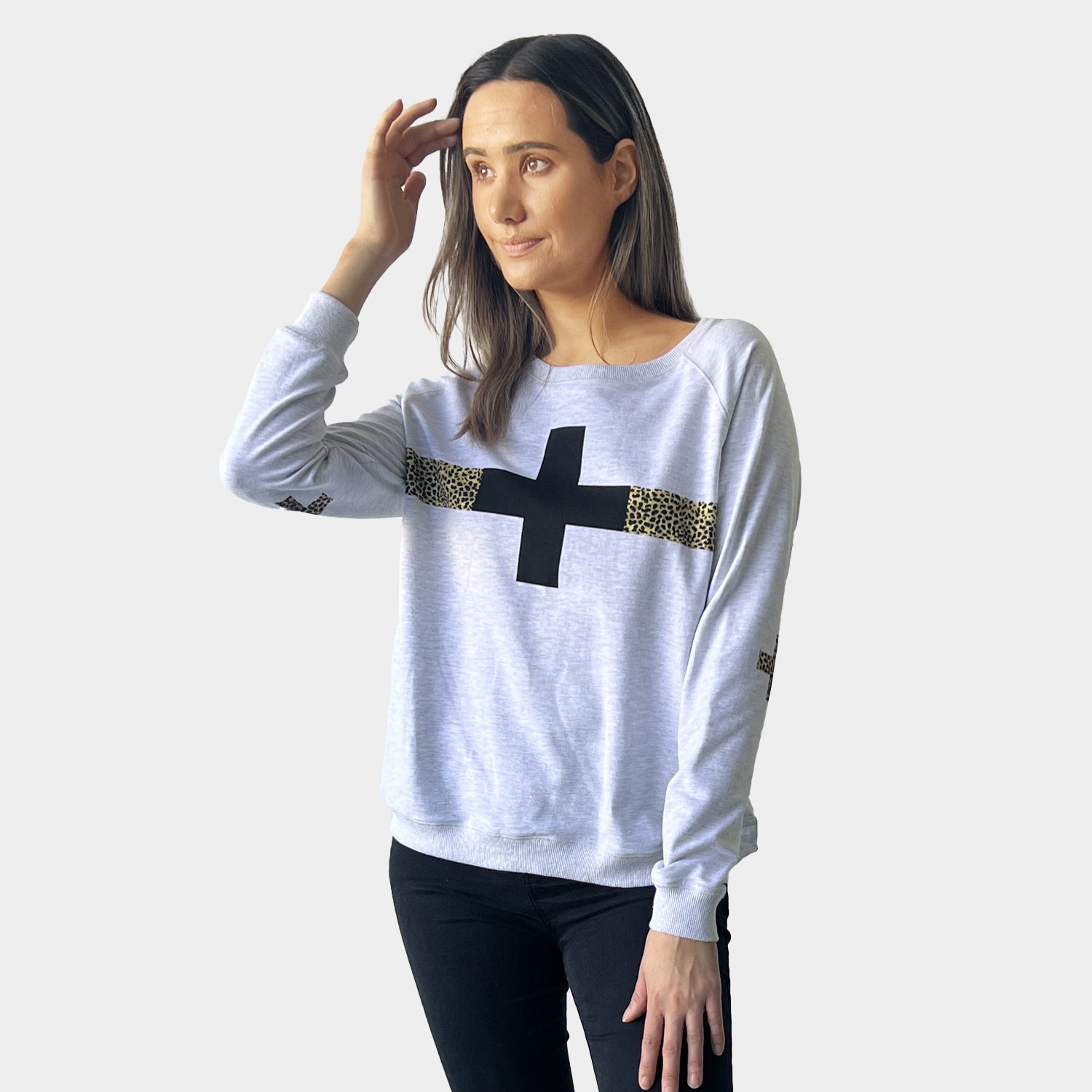 AM02358 LEOPARD&CROSS PRINT