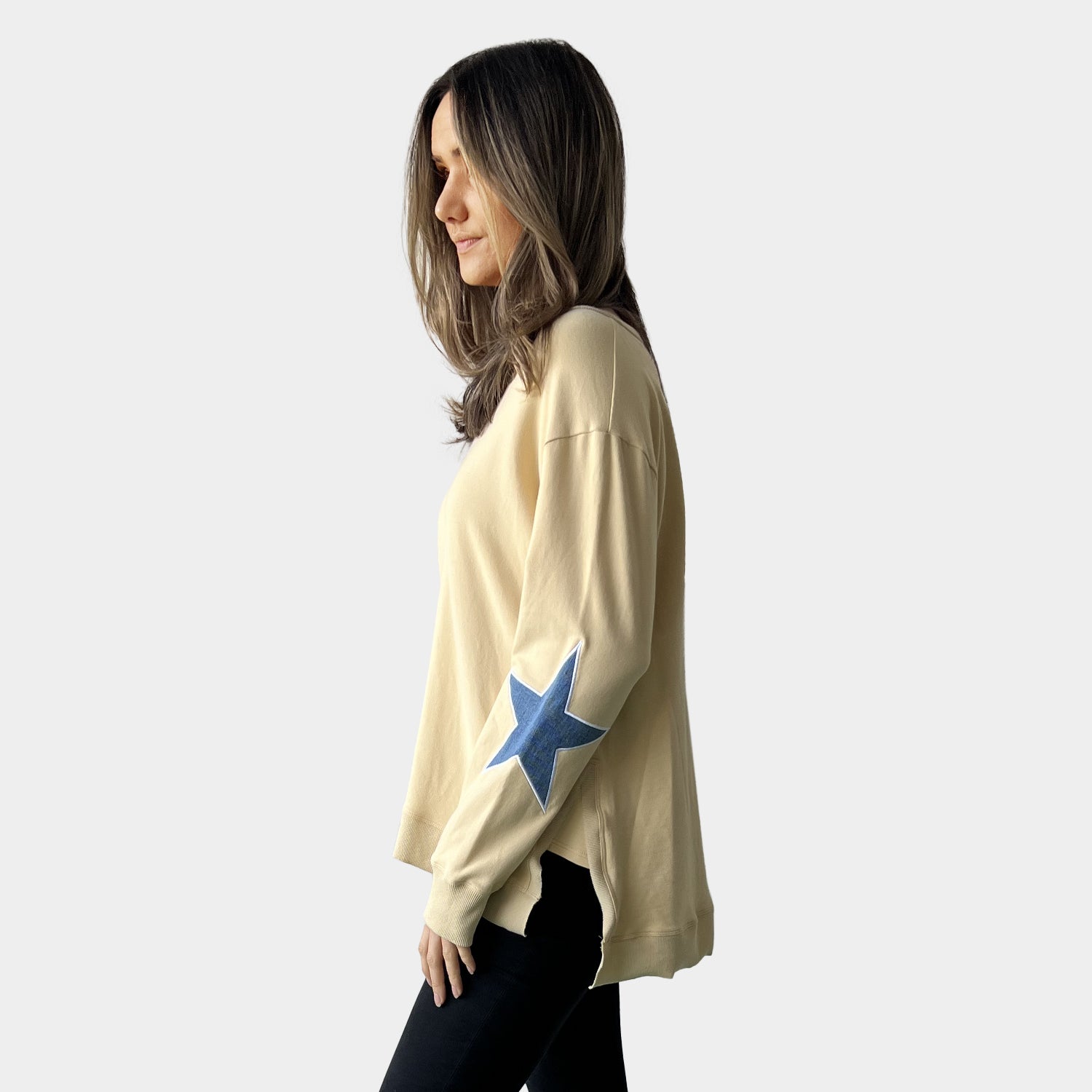 AM022115 EMBROIDERY STARS SWAETSHIRT