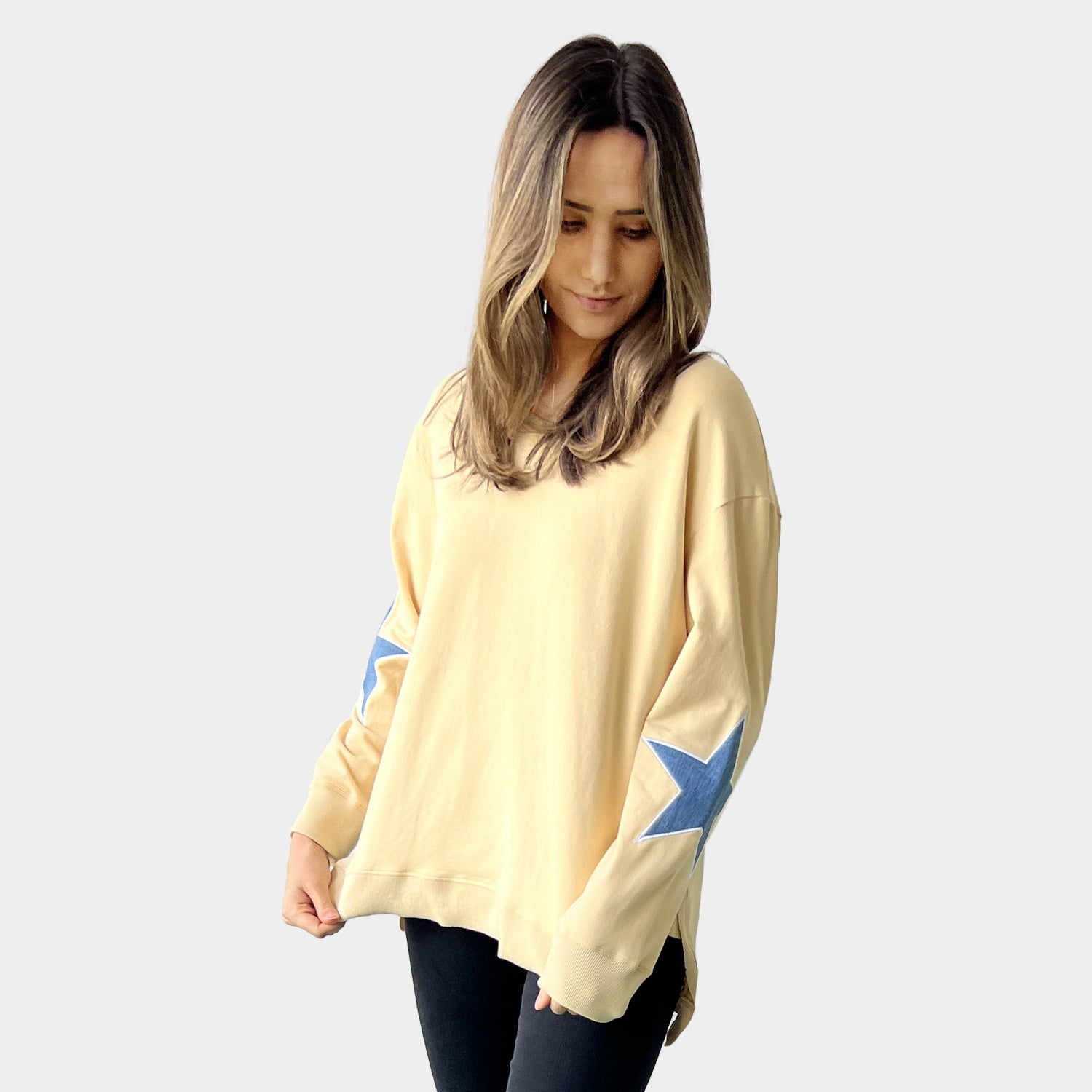 AM022115 EMBROIDERY STARS SWAETSHIRT