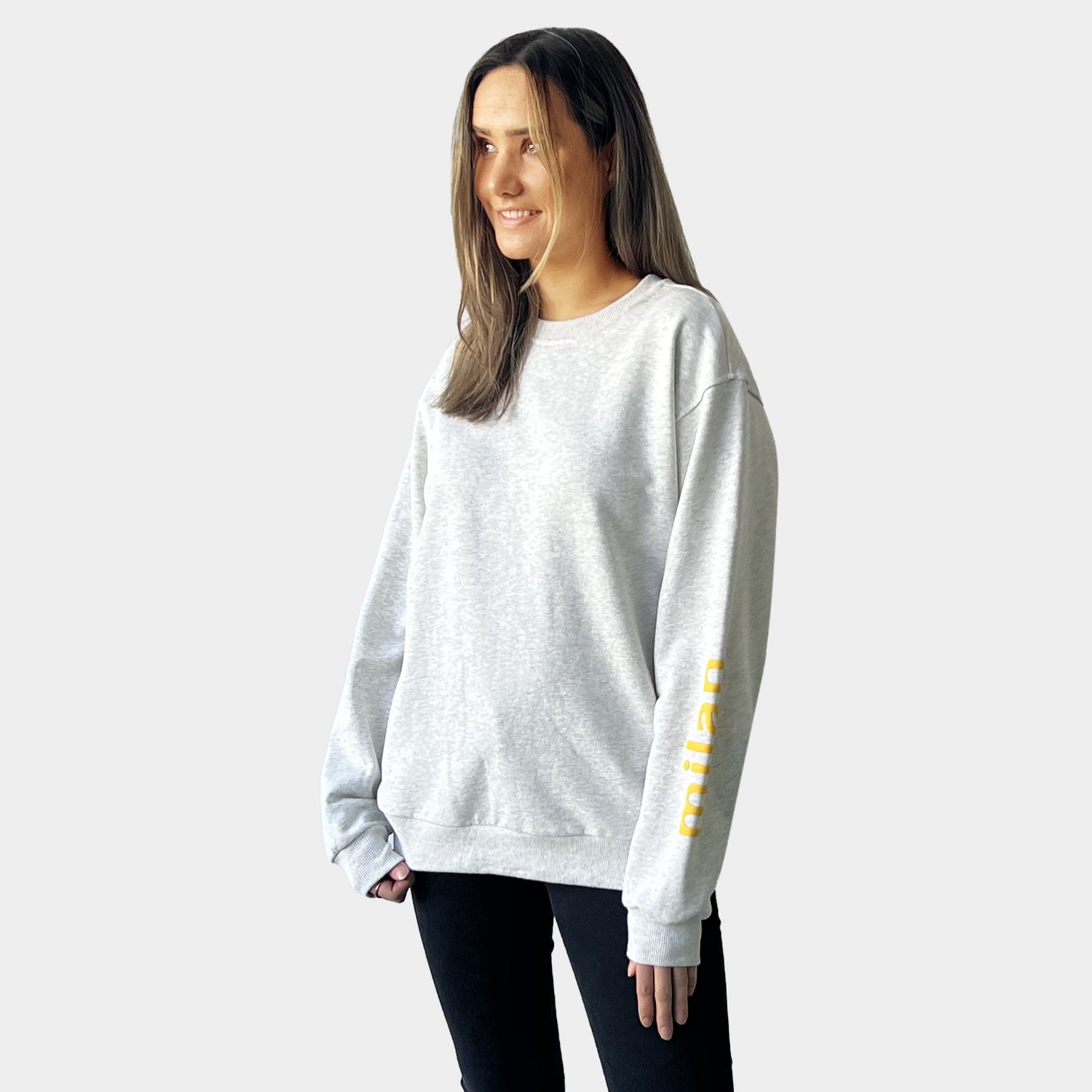 AM022155 SOFT THICK 3D LETTER PRINT SWEATSHIRT