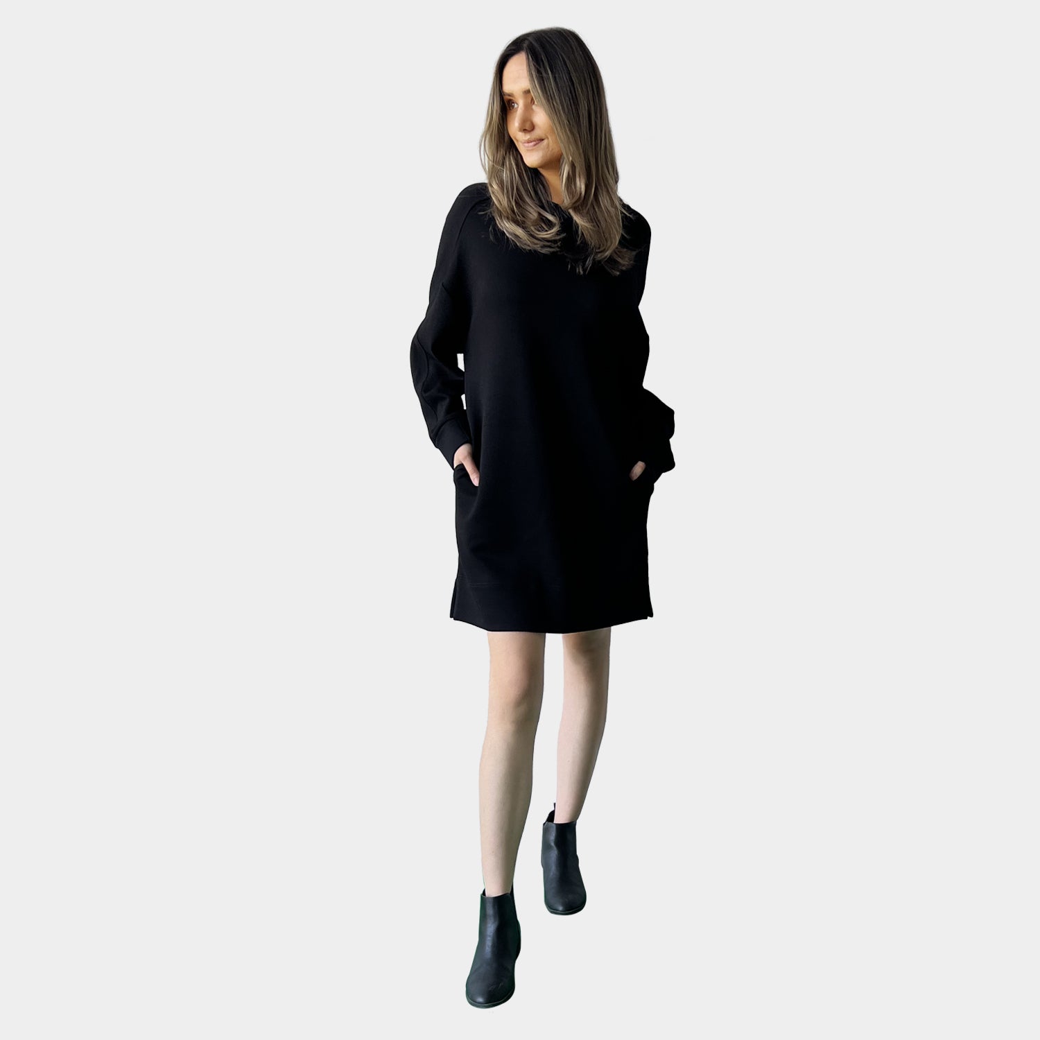 AM022110 SIDE POCKET CASUAL DRESS (SALE)