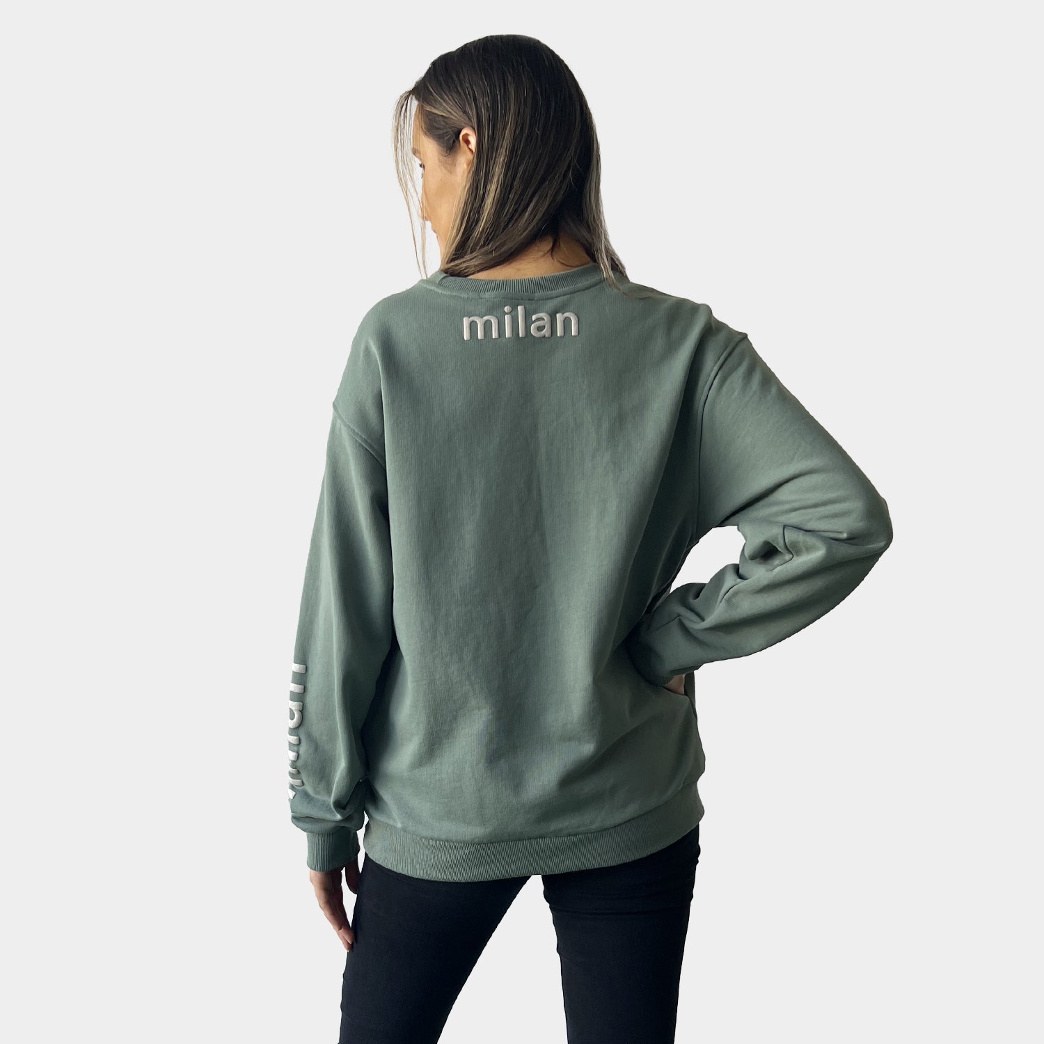 AM022155 SOFT THICK 3D LETTER PRINT SWEATSHIRT