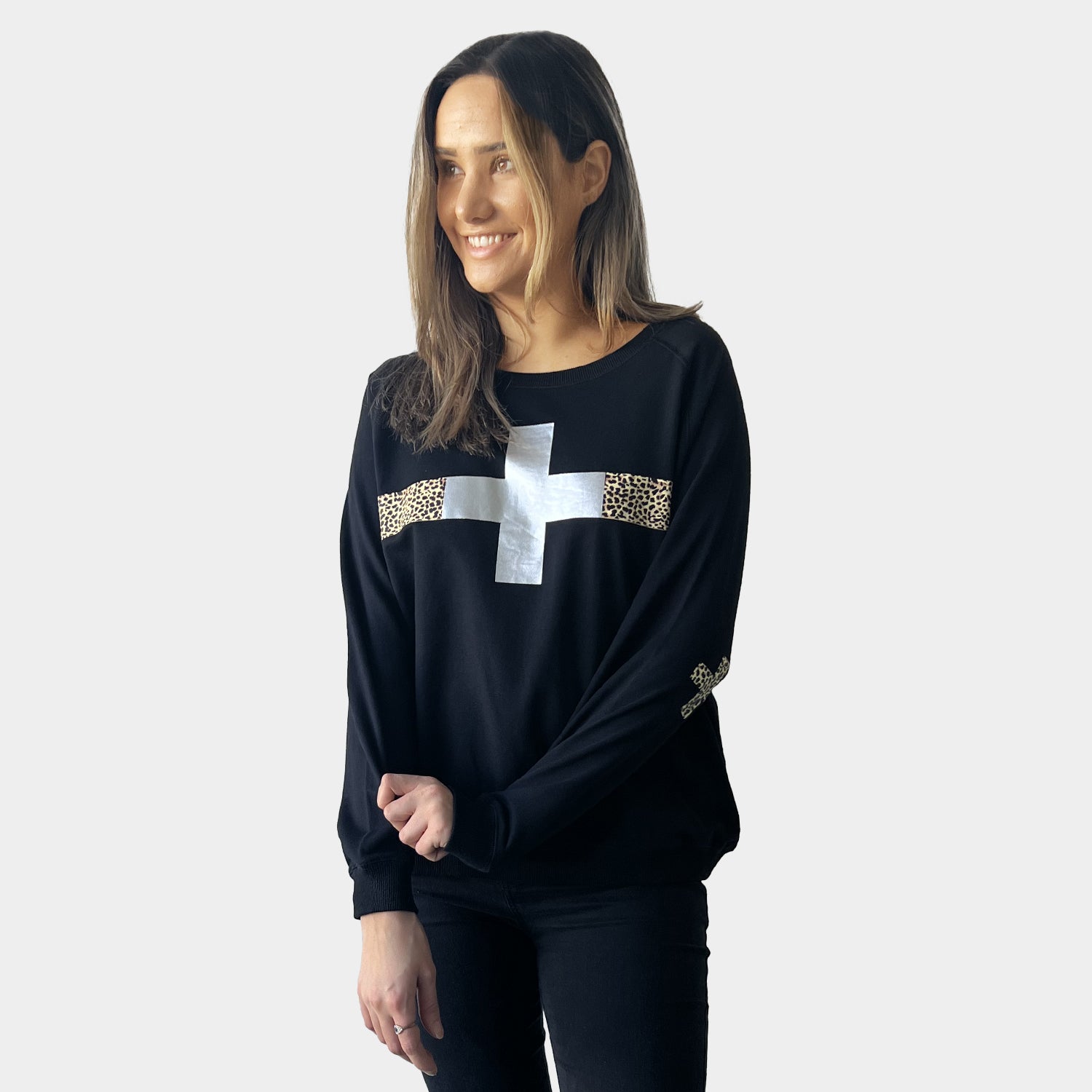 AM02358 LEOPARD&CROSS PRINT