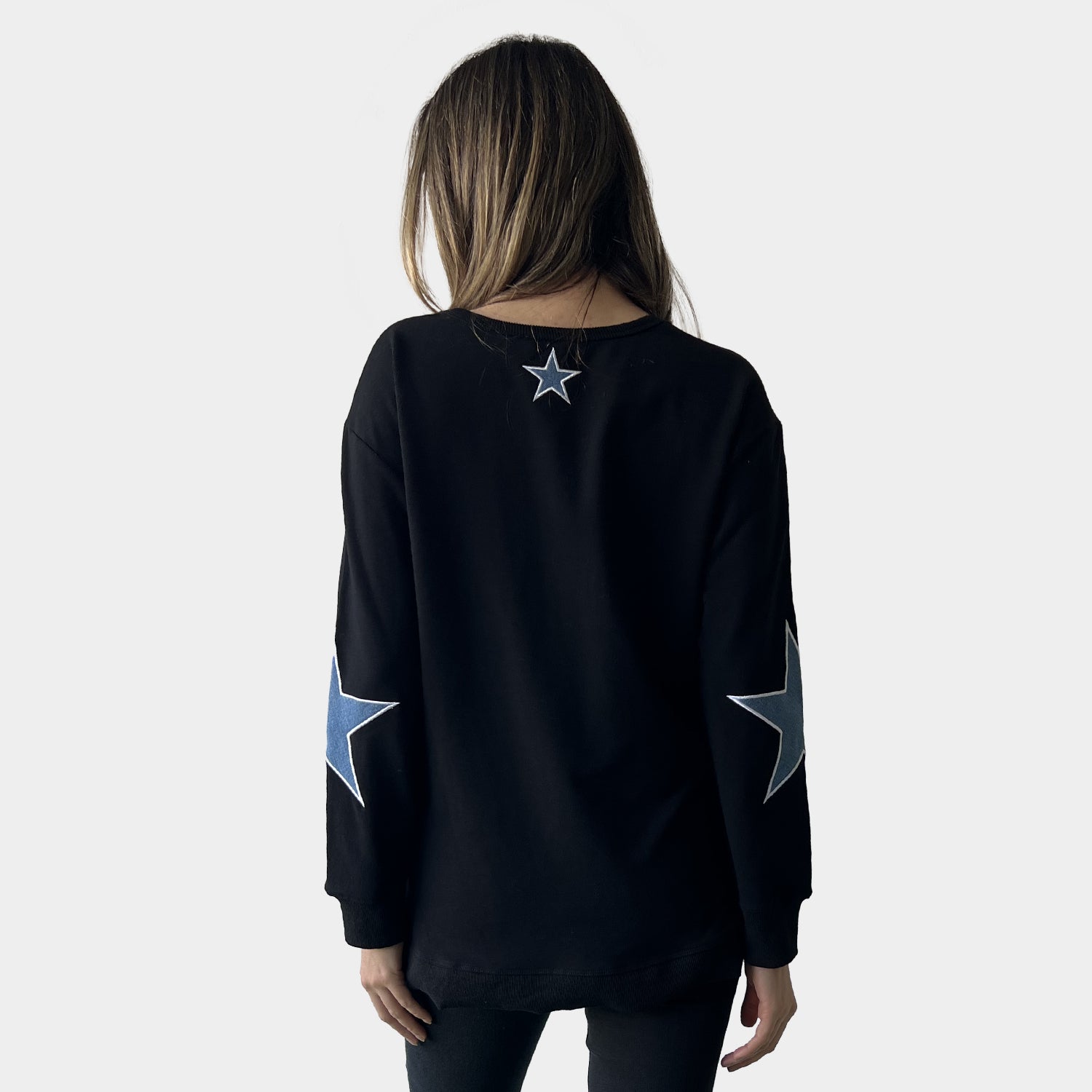 AM022115 EMBROIDERY STARS SWEATSHIRT