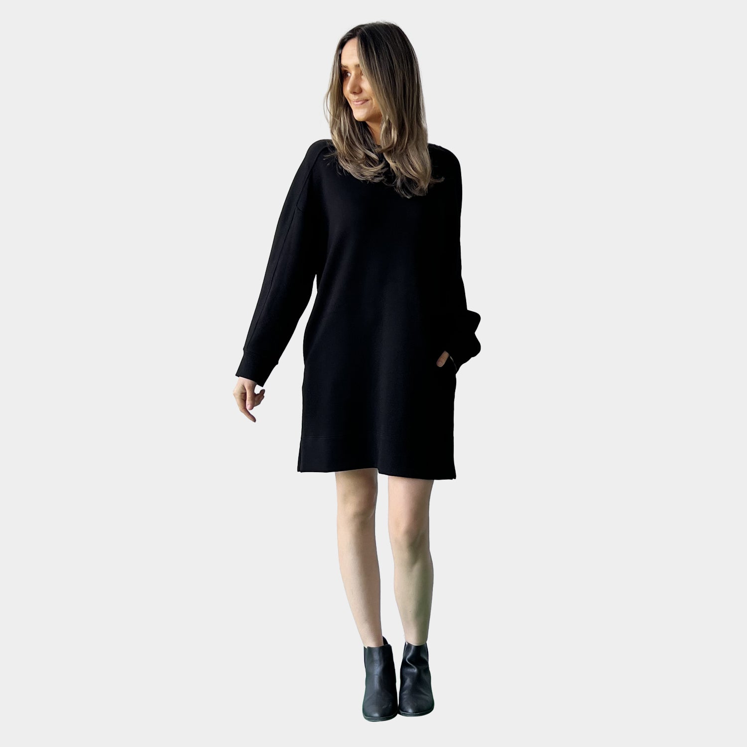 AM022110 SIDE POCKET CASUAL DRESS (SALE)