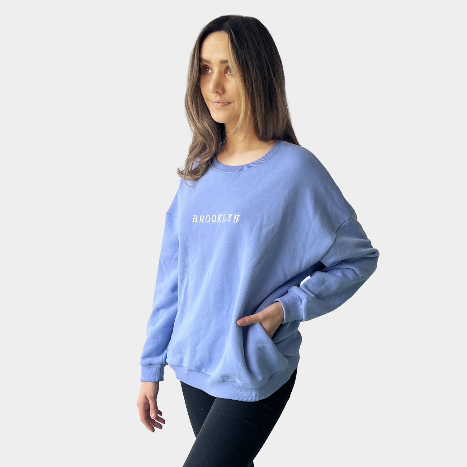 AM022116 EMBROIDERY LETTER SWEATSHIRT