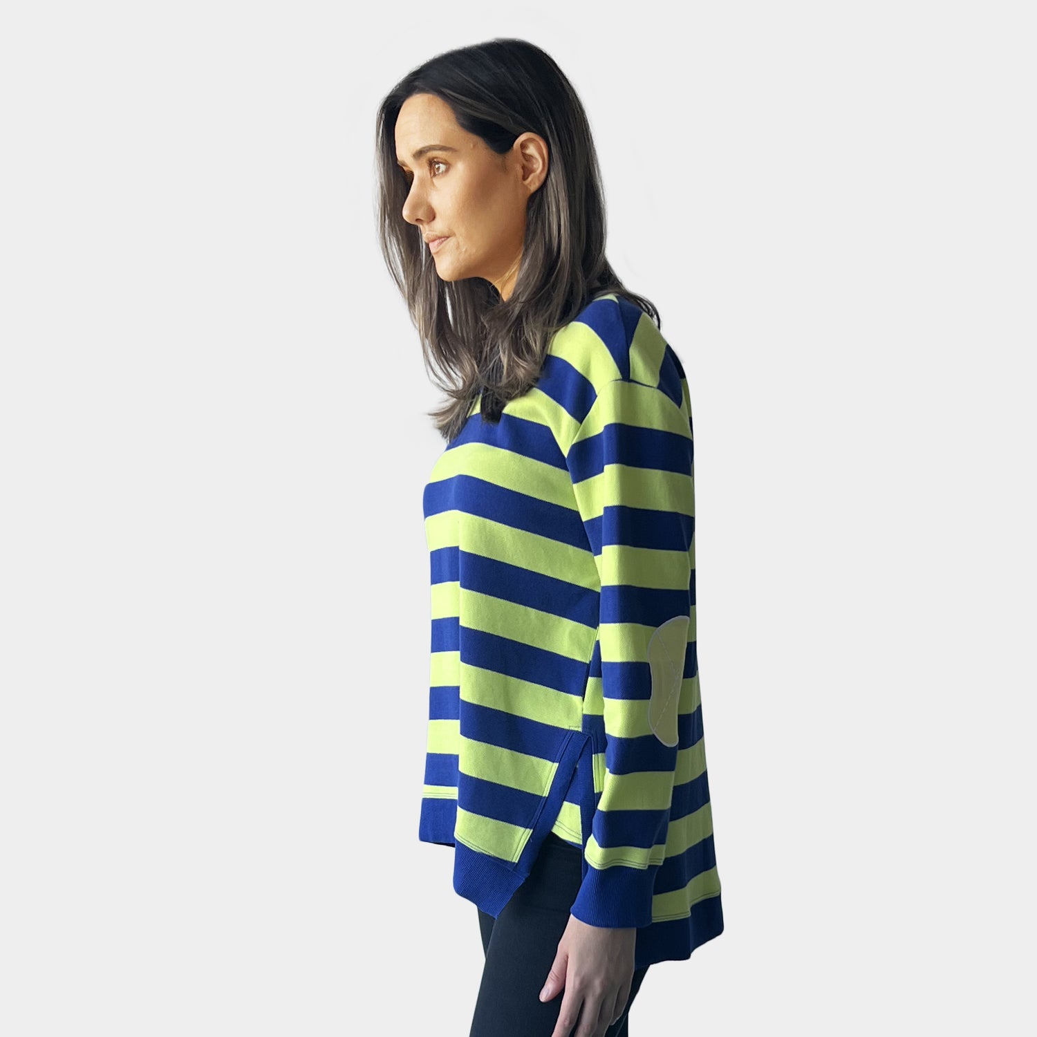 AM022115-2 LIME STRIPE SWEATSHIRT