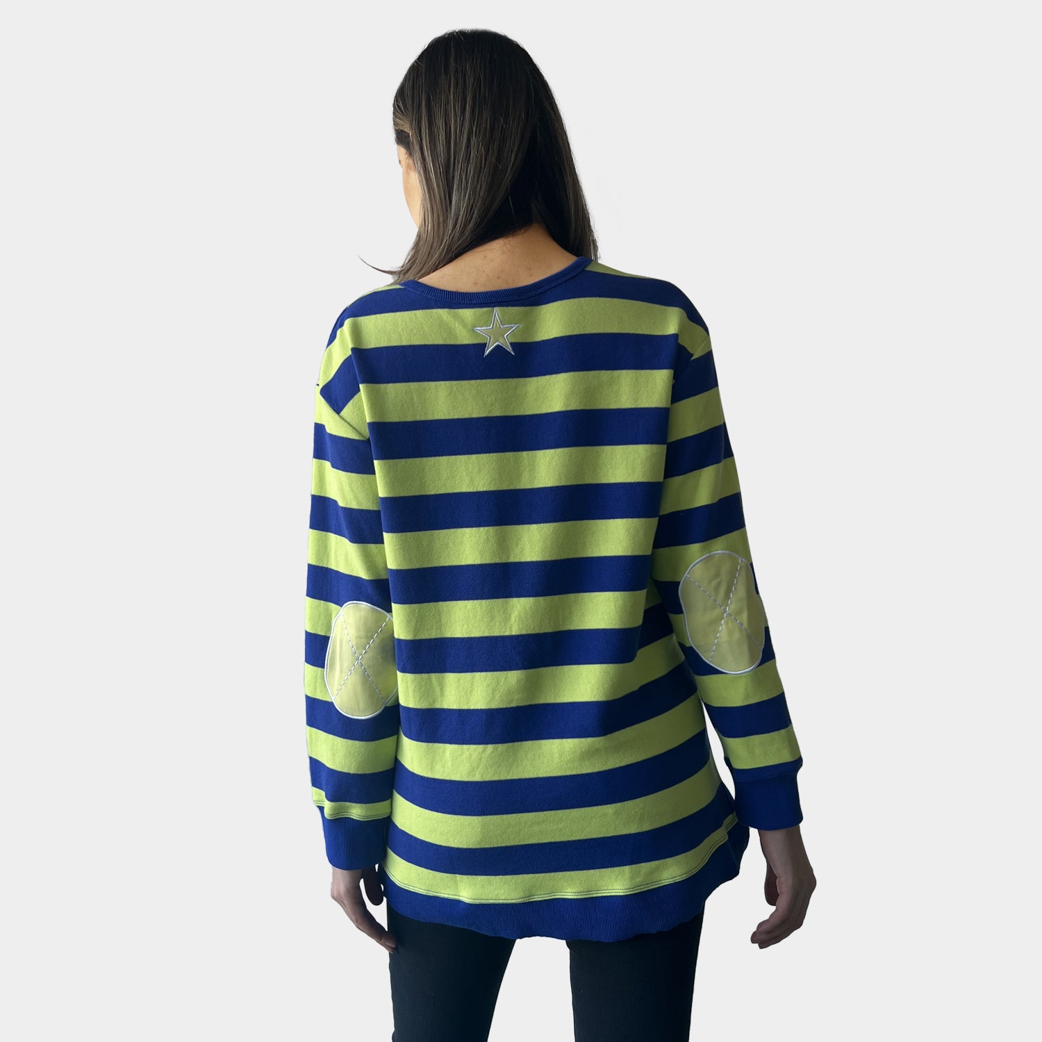 AM022115-2 LIME STRIPE SWEATSHIRT