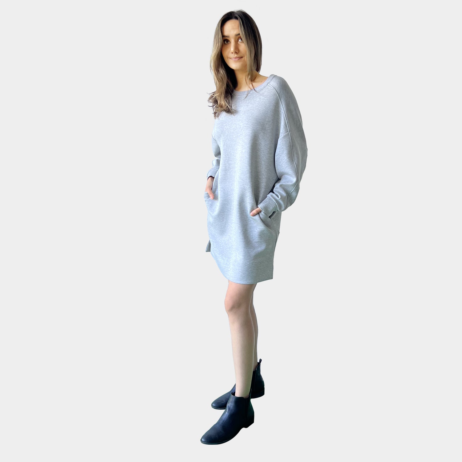 AM022110 SIDE POCKET CASUAL DRESS (SALE)