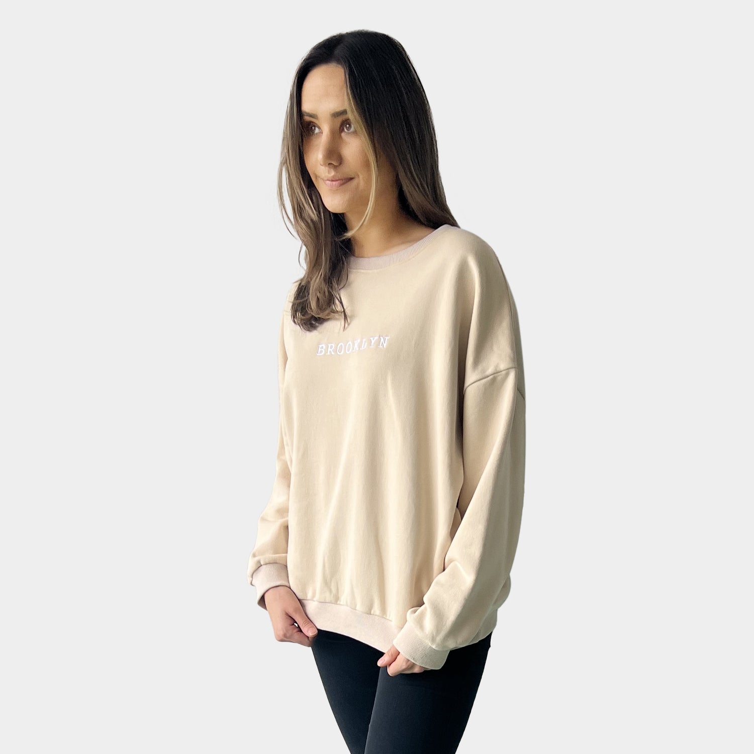 AM022116 EMBROIDERY LETTER SWEATSHIRT (SALE)