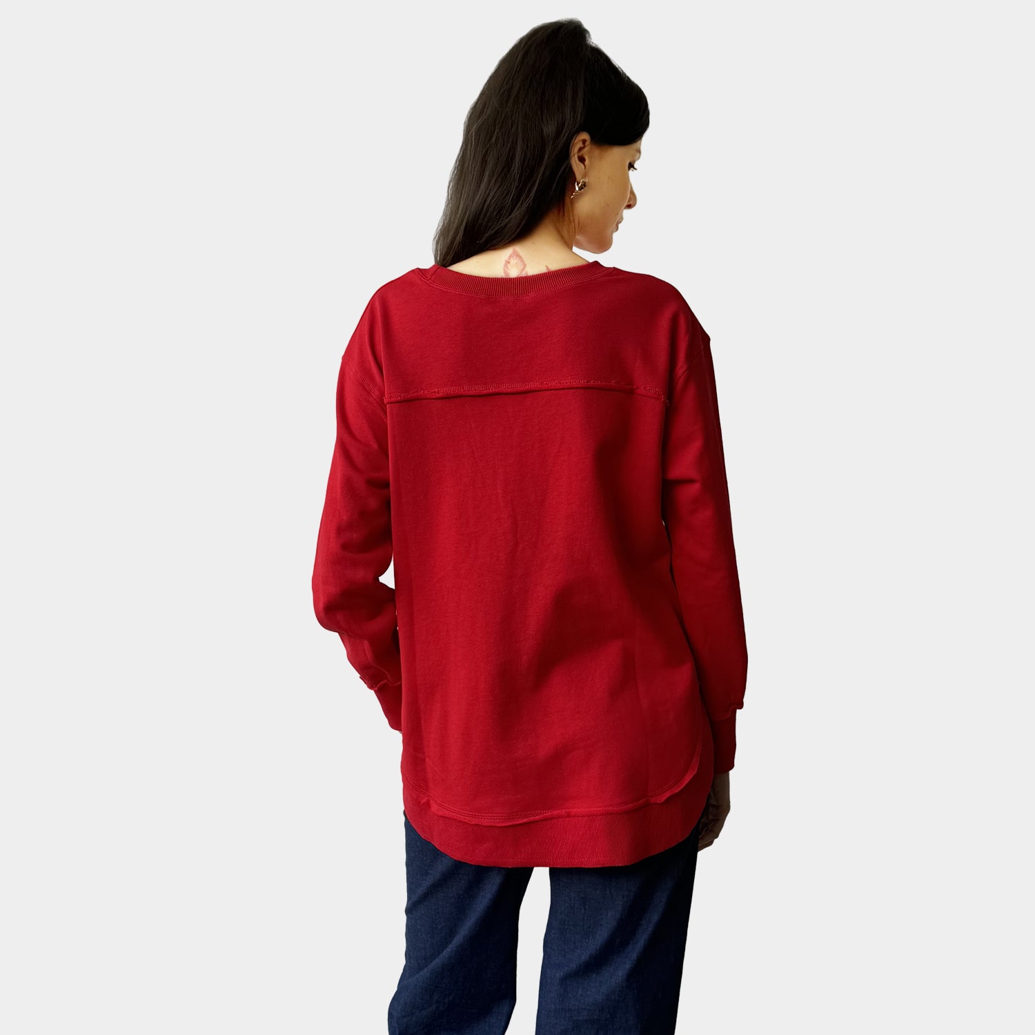 AM022161 RED EMBROIDERY SWEATSHIRT