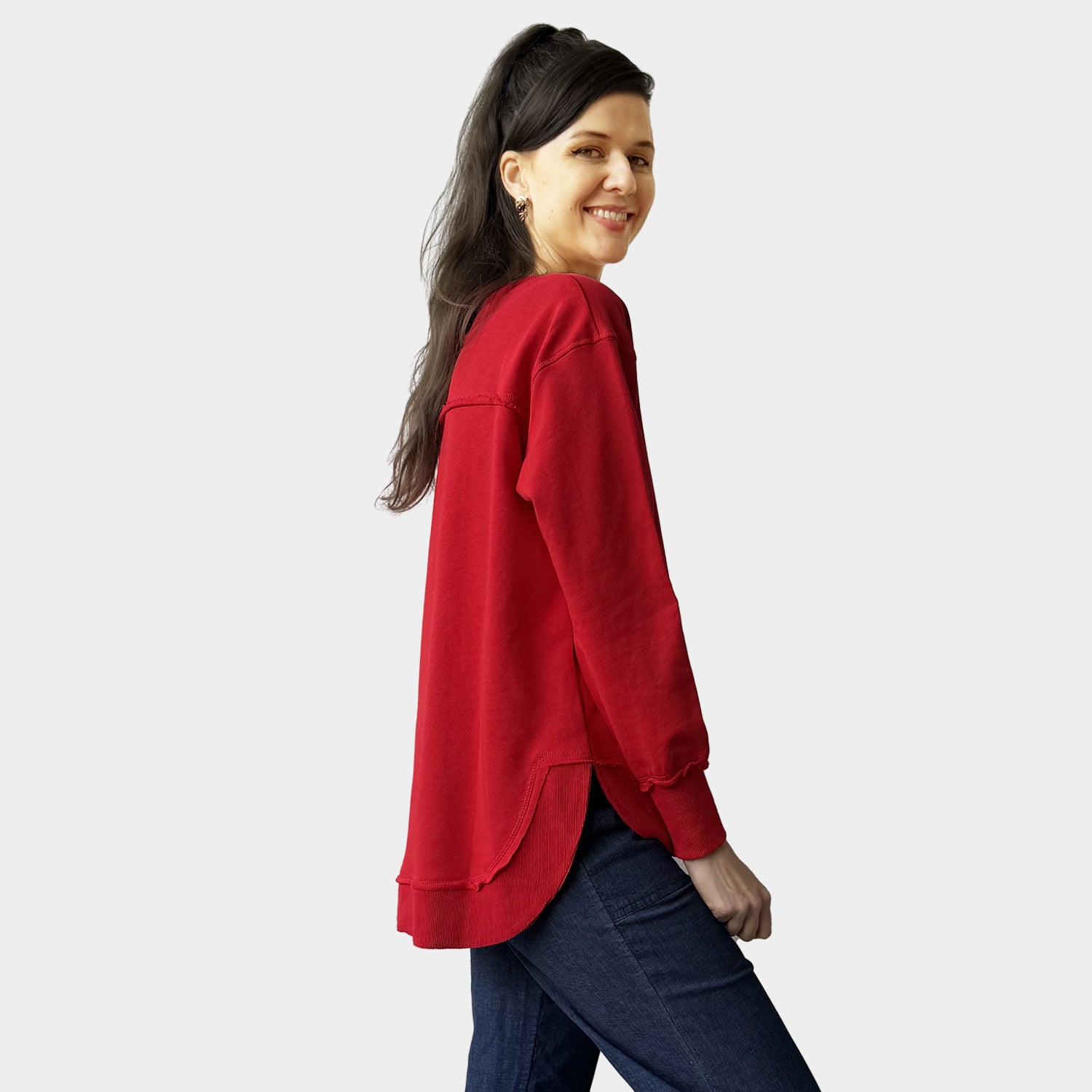 AM022161 RED EMBROIDERY SWEATSHIRT