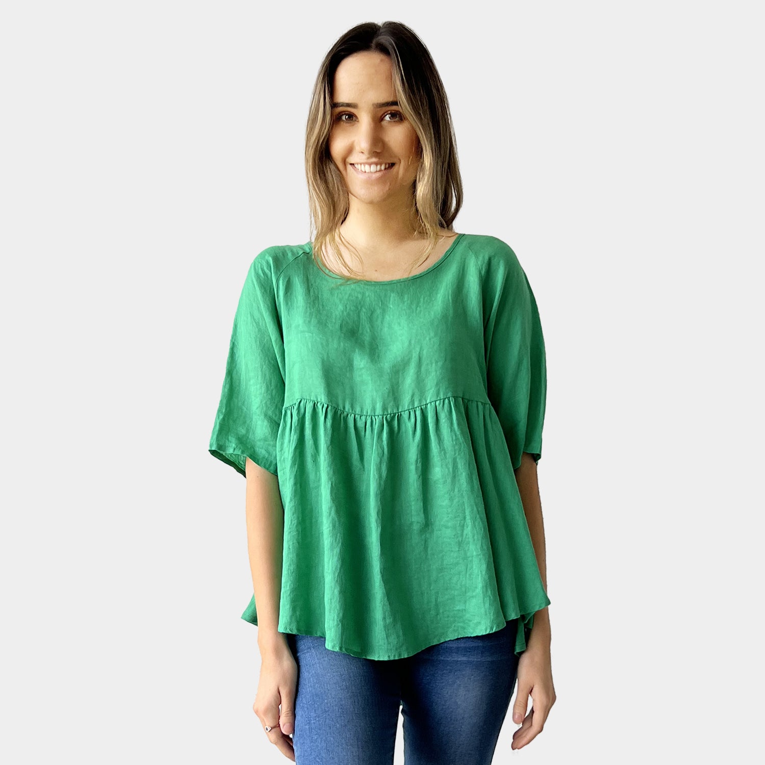 AM01122 100%LINEN TOP (SALE)