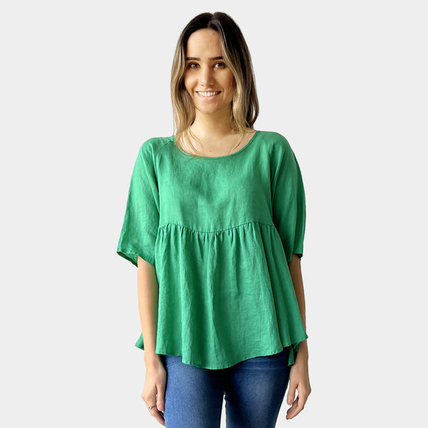 AM01122 100%LINEN TOP (SALE)