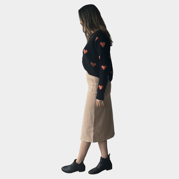AM023021  TWO SIDE POCKET SKIRT