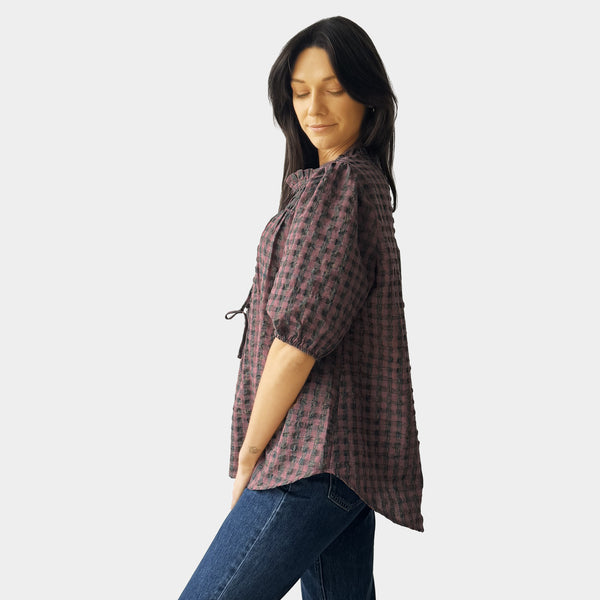 AM023070 TINY CHECK TOP (SALE)