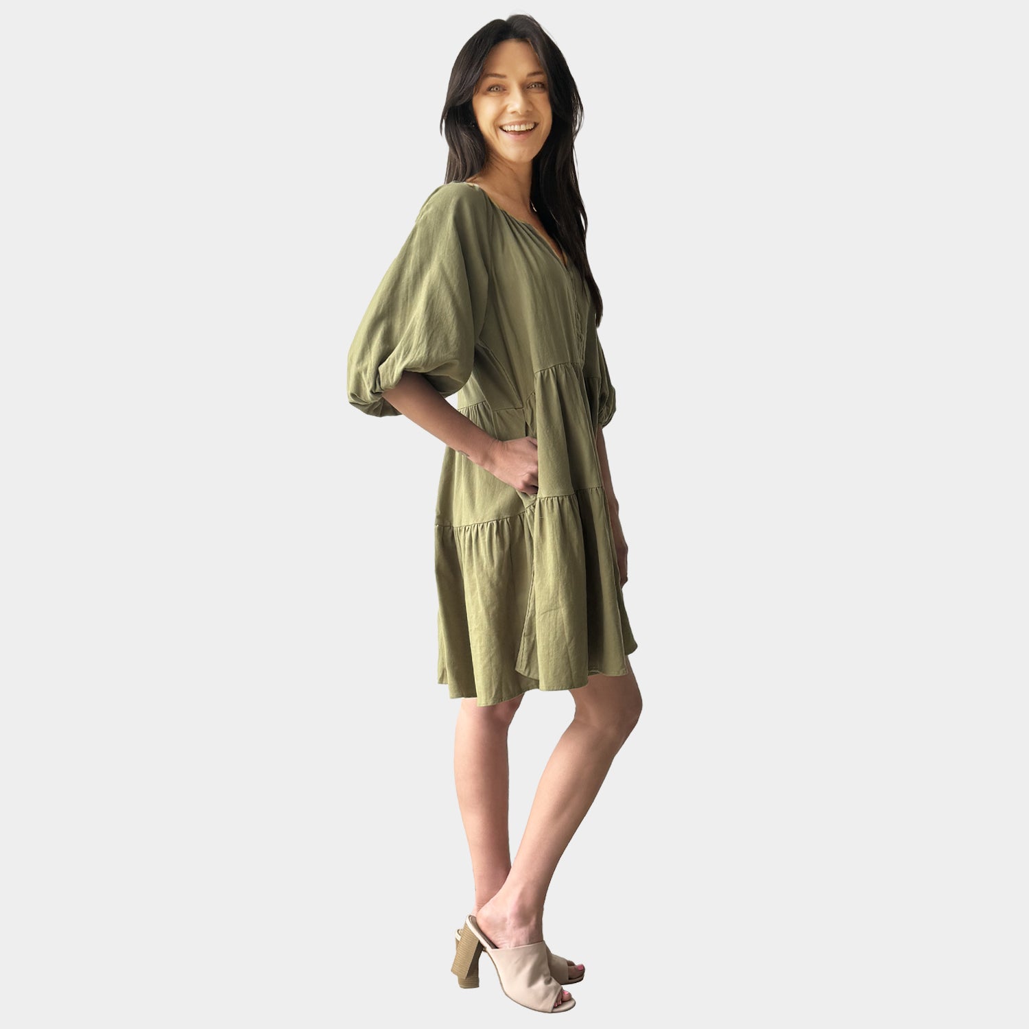 AM023051-1 SIDE POCKET DRESS (SALE)