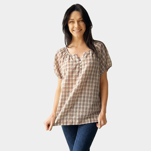 AM022204 GINGHAM TOP (SALE)