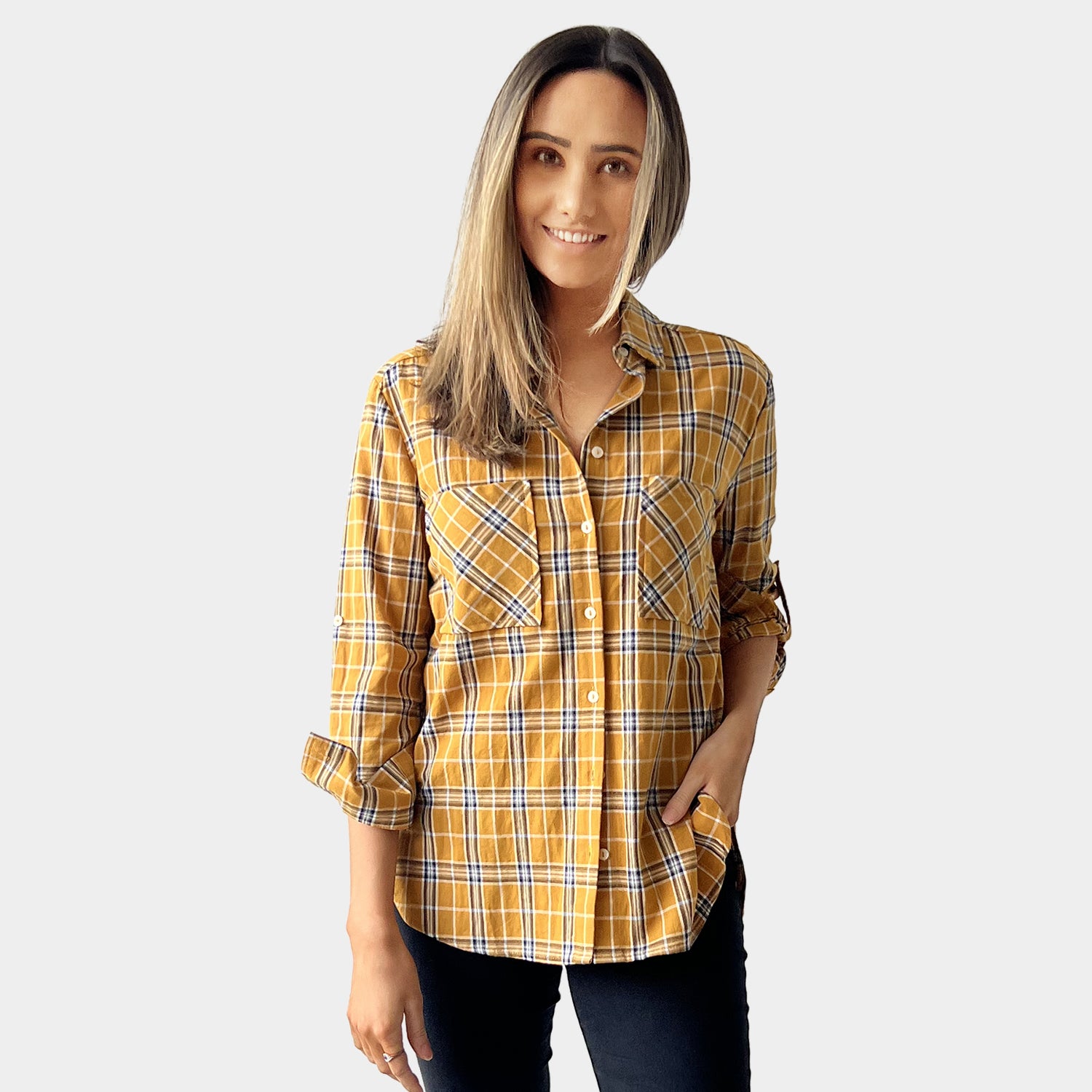 AM02369 COTTON GINGHAM SHIRT (SALE)