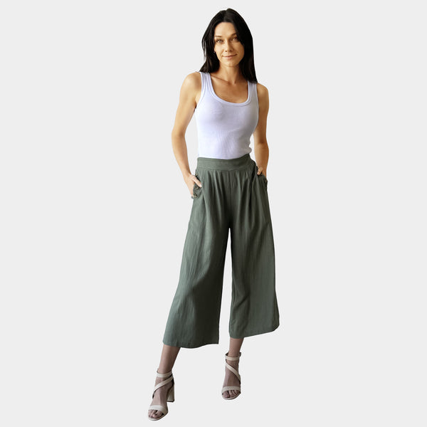 AM02487 POCKET BUTTON TRIM PANT