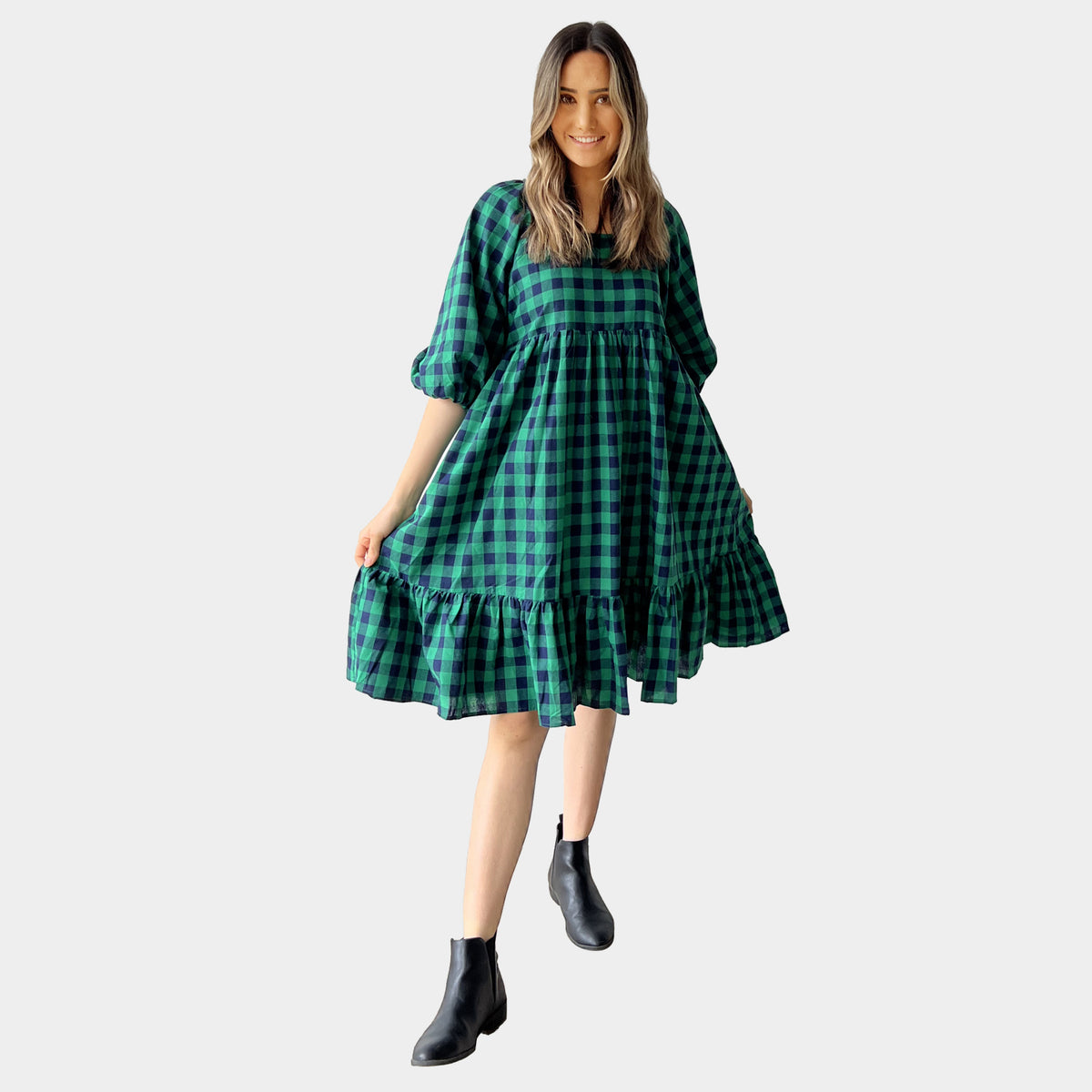 AM02319 GINGHAM WITH LINING DRESS – Amyic