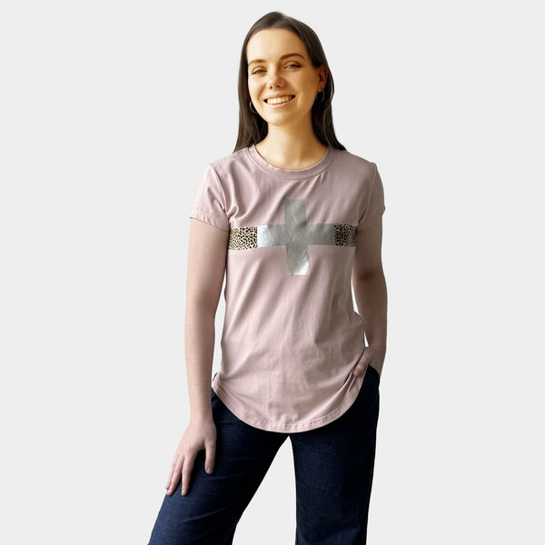 AM01292-1 LEOPARD&CROSS TEE