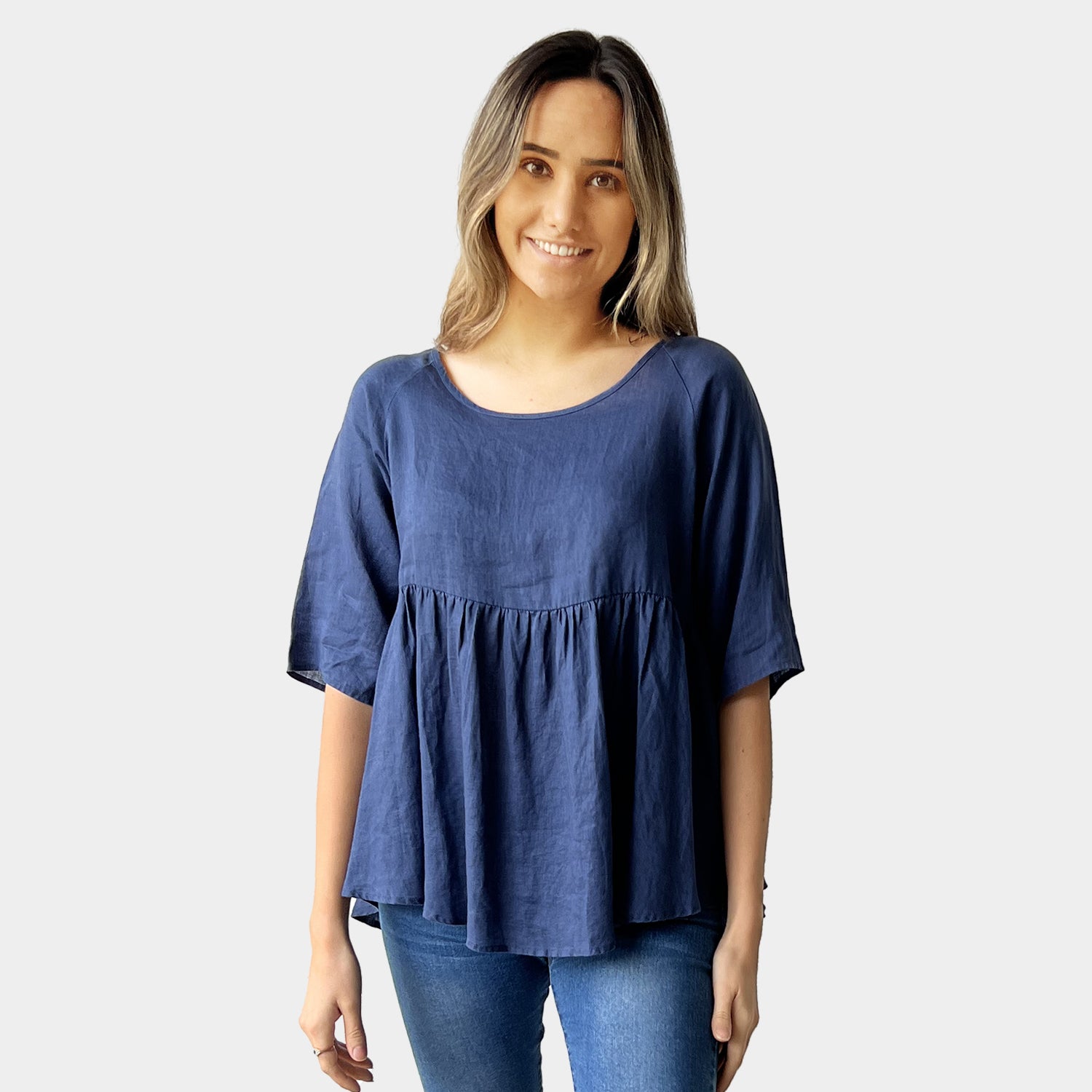 AM01122 100%LINEN TOP (SALE)
