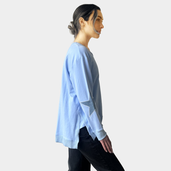 AM022115 EMBROIDERY STARS SWEATSHIRT