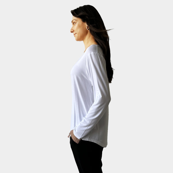 AM022118 SCOOP V NECK LOOSE TOP (SALE)